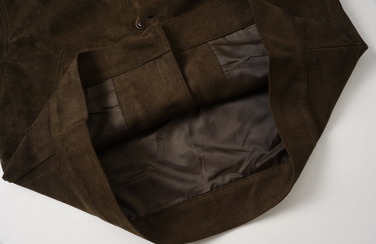 BOTANICA Retro Faux Suede Flap-Pocket Biker Jacket
