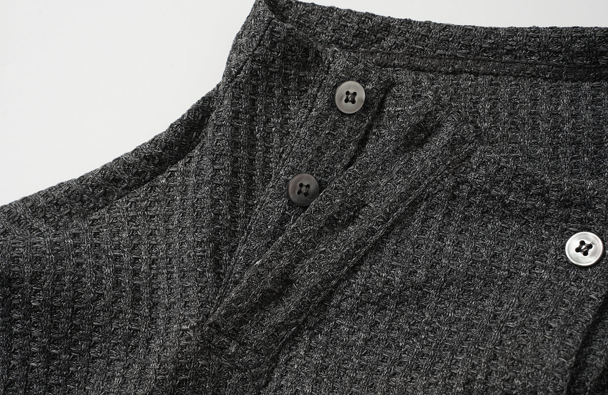 BOTANICA Drawstring Mock-Neck Long-Sleeve Tee