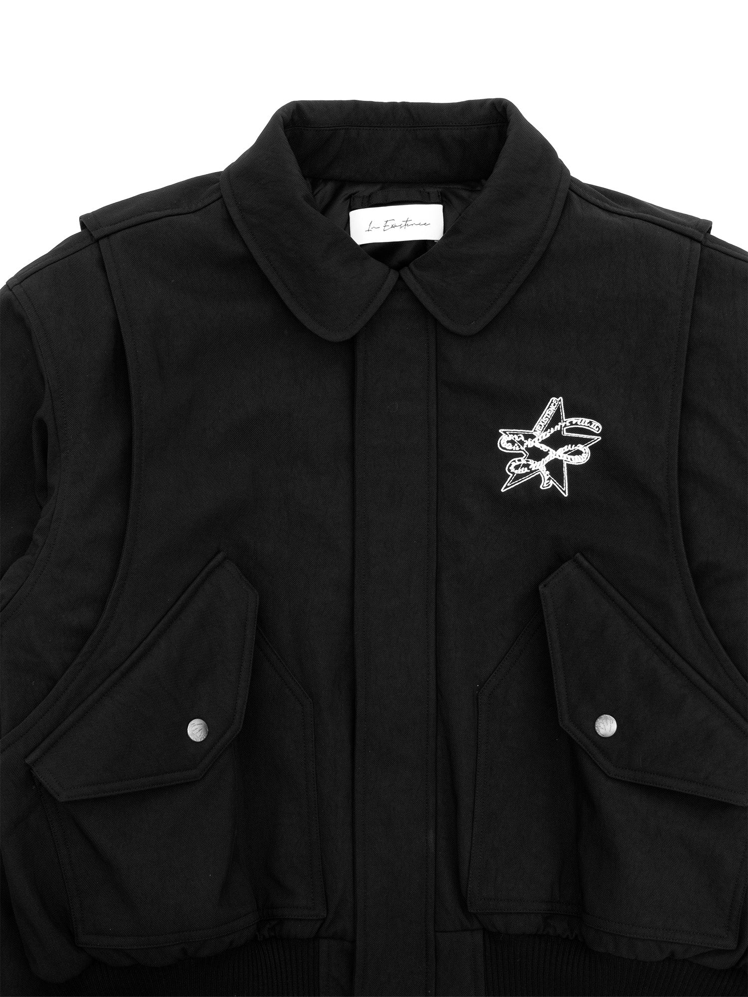 IN EXISTENCE Anchor Zip Embroidered Patch Bomber