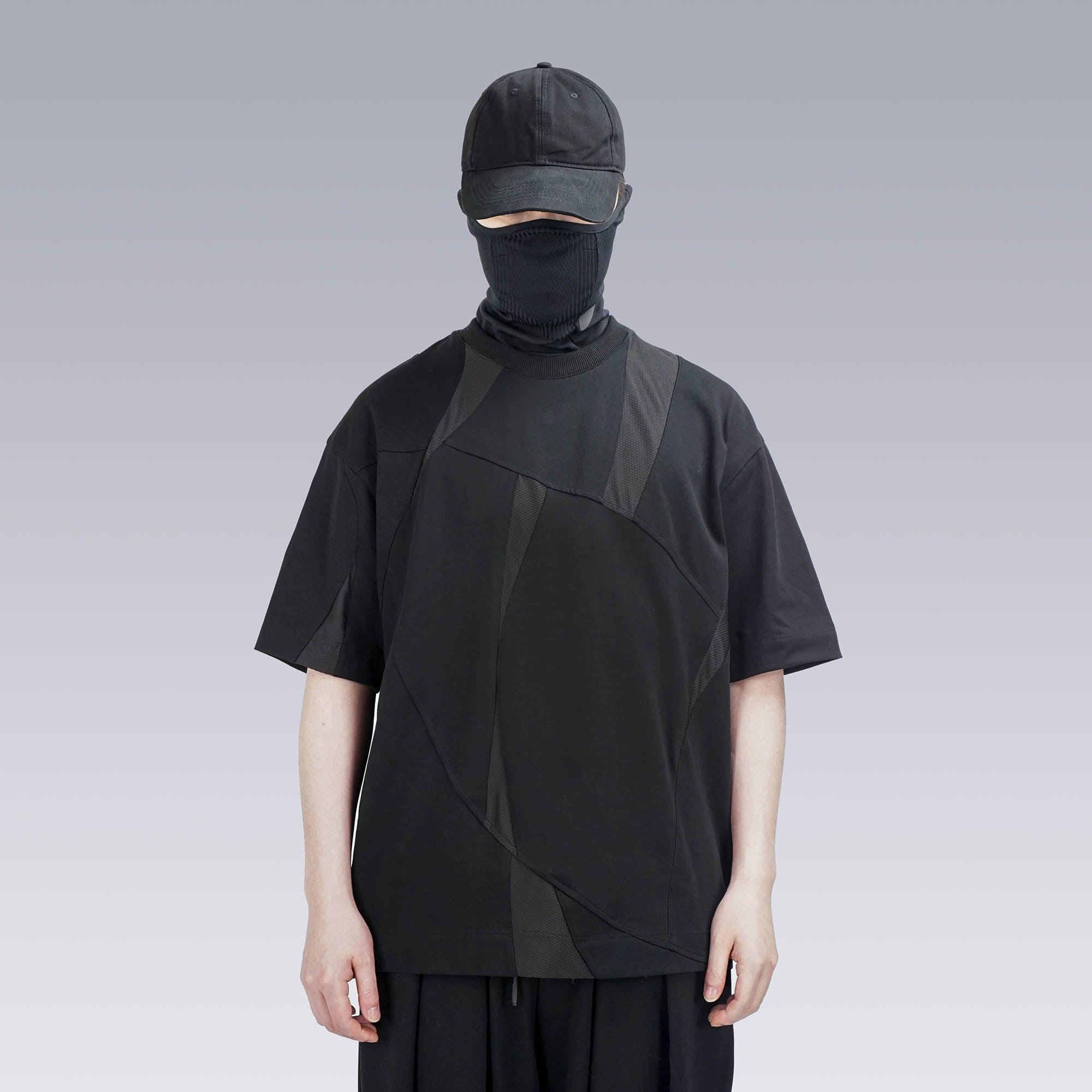 SILENSTORM Asymmetrical Mesh Deconstructed T-Shirt, premium urban and streetwear designers apparel on PROJECTISR.com, SILENSTORM