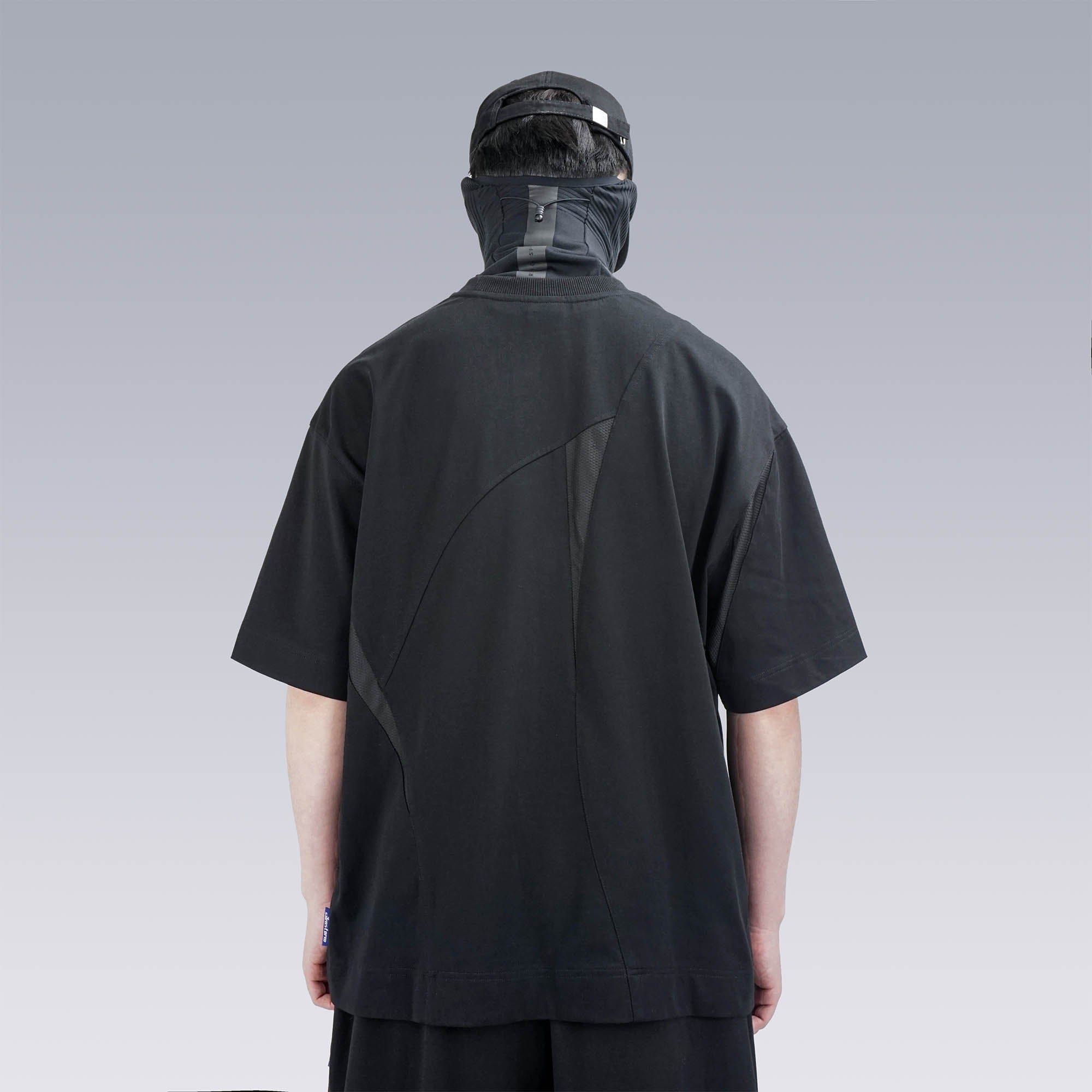 SILENSTORM Asymmetrical Mesh Deconstructed T-Shirt, premium urban and streetwear designers apparel on PROJECTISR.com, SILENSTORM