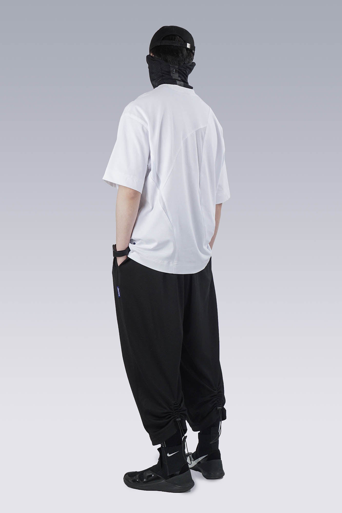 SILENSTORM Asymmetrical Mesh Deconstructed T-Shirt, premium urban and streetwear designers apparel on PROJECTISR.com, SILENSTORM