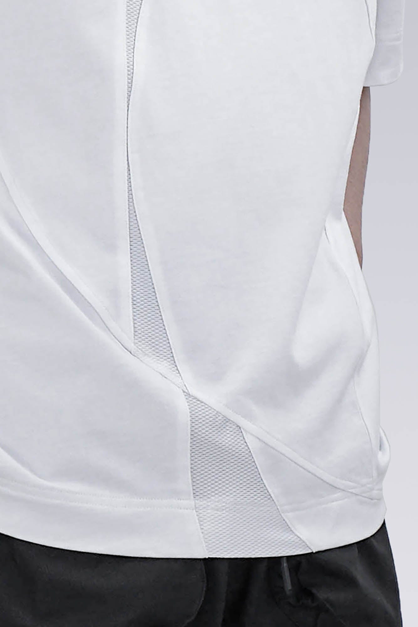 SILENSTORM Asymmetrical Mesh Deconstructed T-Shirt, premium urban and streetwear designers apparel on PROJECTISR.com, SILENSTORM