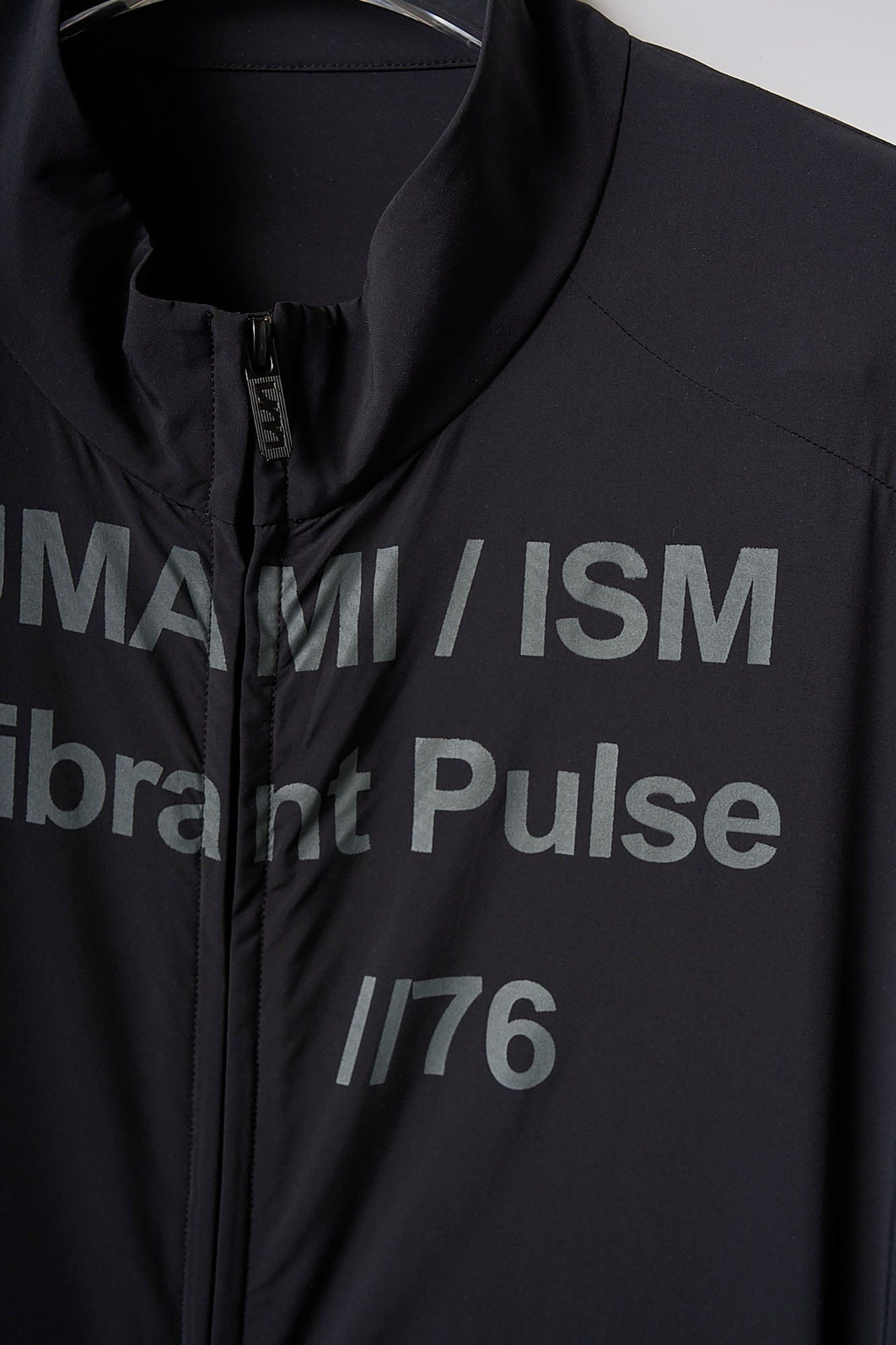 UMAMIISM Slogan Contrast Sleeve Mock Neck UV Protection Jacket, premium urban and streetwear designers apparel on PROJECTISR.com, UMAMIISM