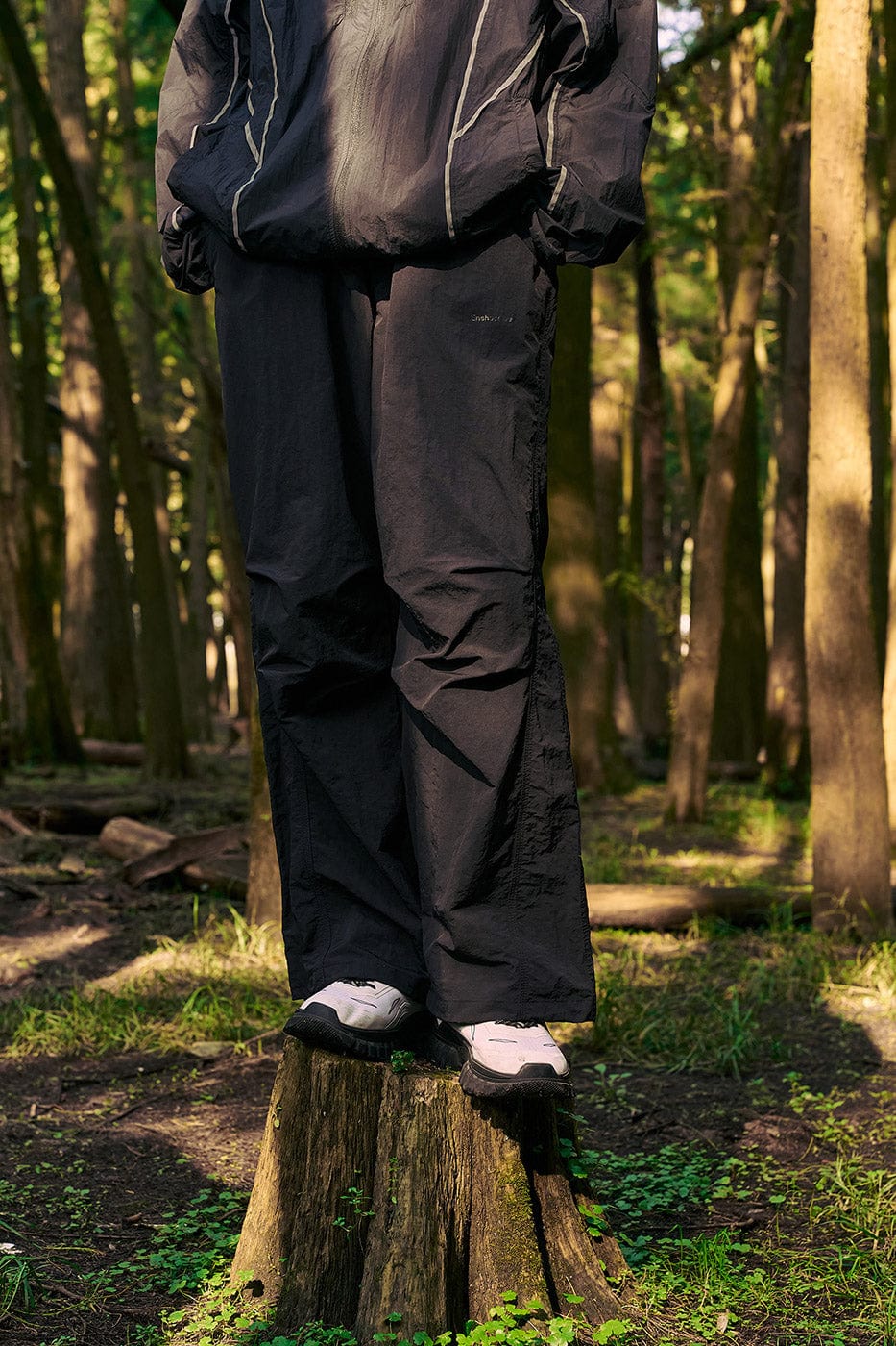 ENSHADOWER Splash-Proof Spliced Crinkled Parachute Pants, premium urban and streetwear designers apparel on PROJECTISR.com, ENSHADOWER