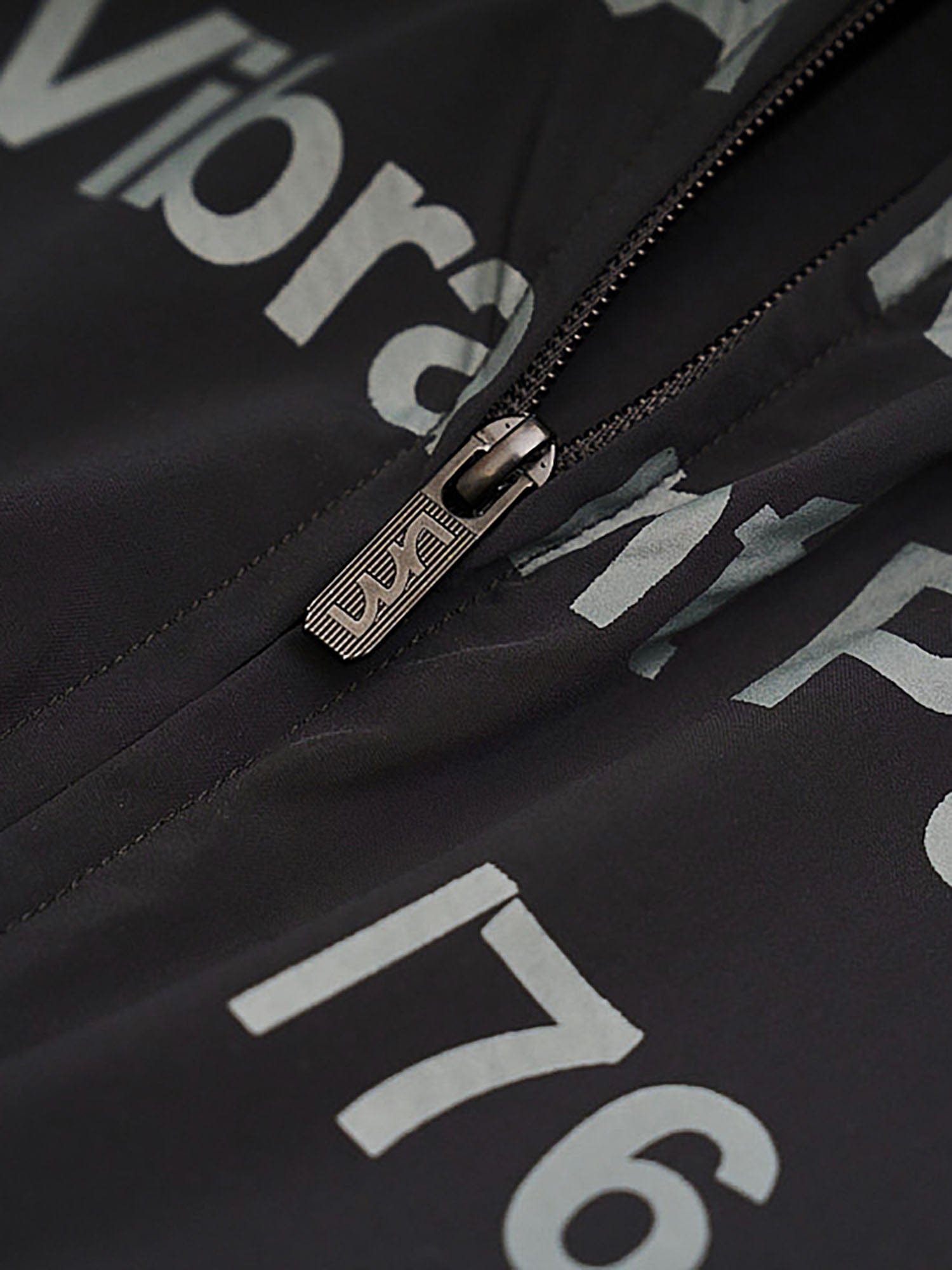 UMAMIISM Slogan Contrast Sleeve Mock Neck UV Protection Jacket, premium urban and streetwear designers apparel on PROJECTISR.com, UMAMIISM