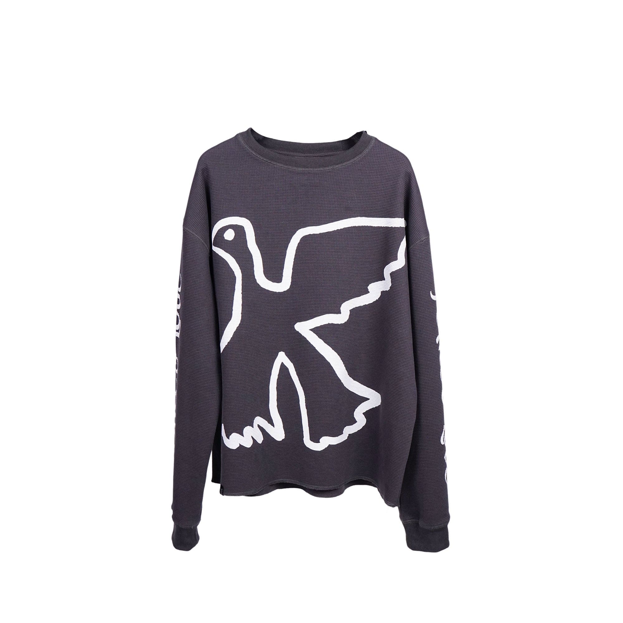 VINKID Pigeon Graphic Waffle Sweatshirt, premium urban and streetwear designers apparel on PROJECTISR.com, VINKID