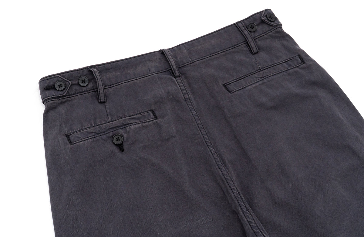 IN EXISTENCE Washed Mole-Skin Double-Pleat Trousers