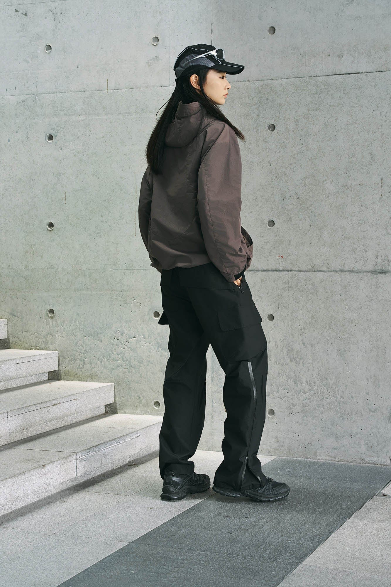 ENSHADOWER Deconstructed Drawstring Zip-Up Windbreaker, premium urban and streetwear designers apparel on PROJECTISR.com, ENSHADOWER