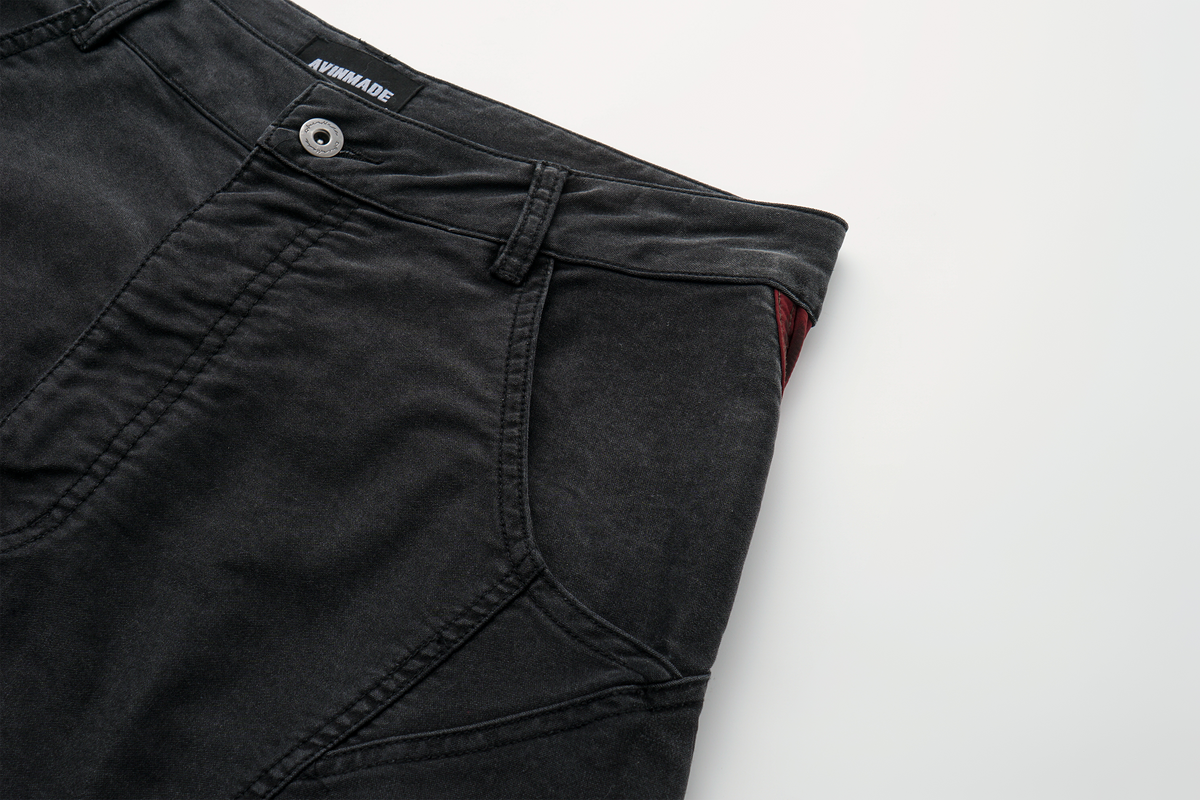 AVINMADE Contrast Curved Spliced Mole-Skin Cargo Trousers