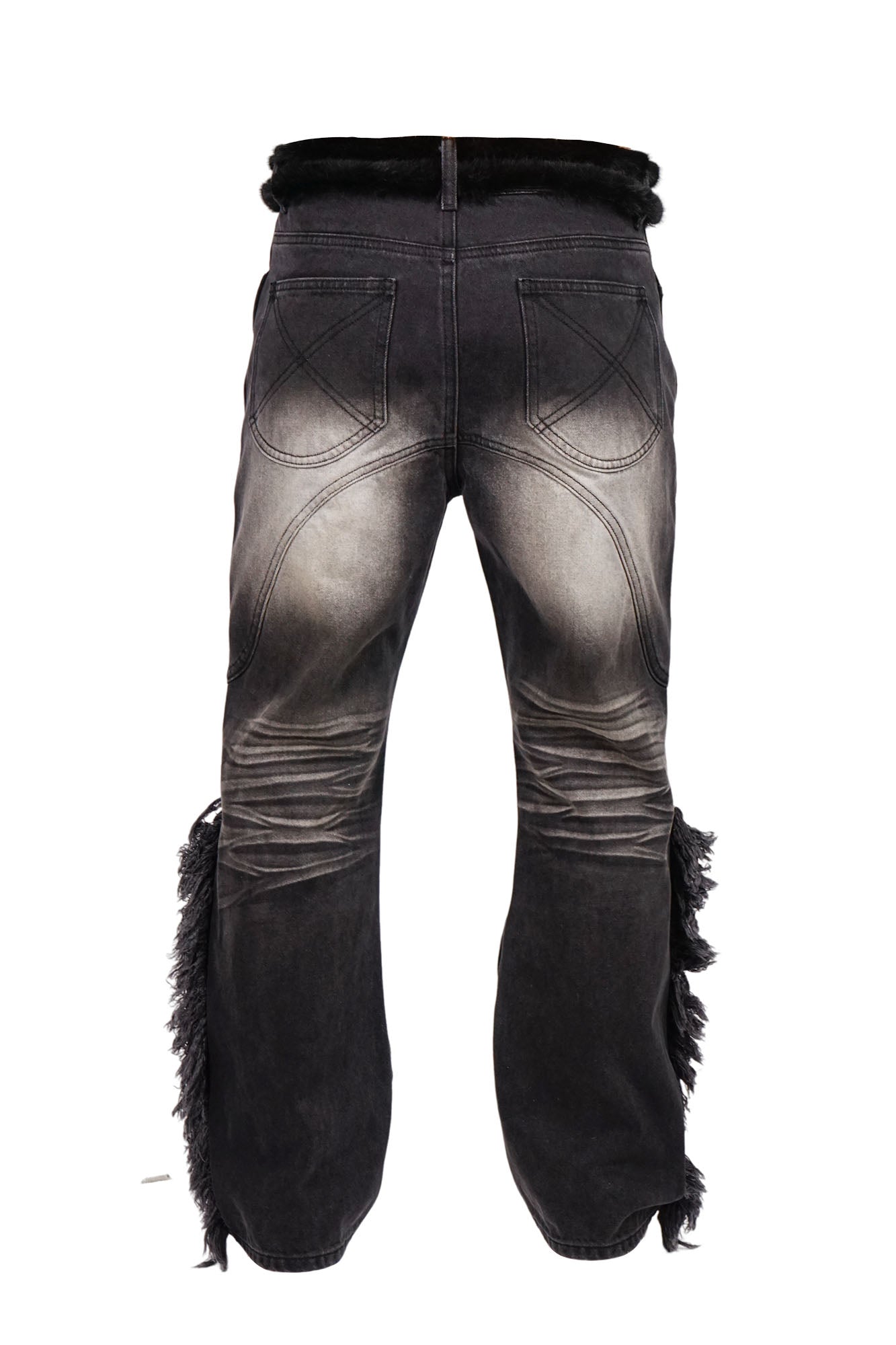 VINKID Peace Dove Flag Double-Knee Frayed Jeans