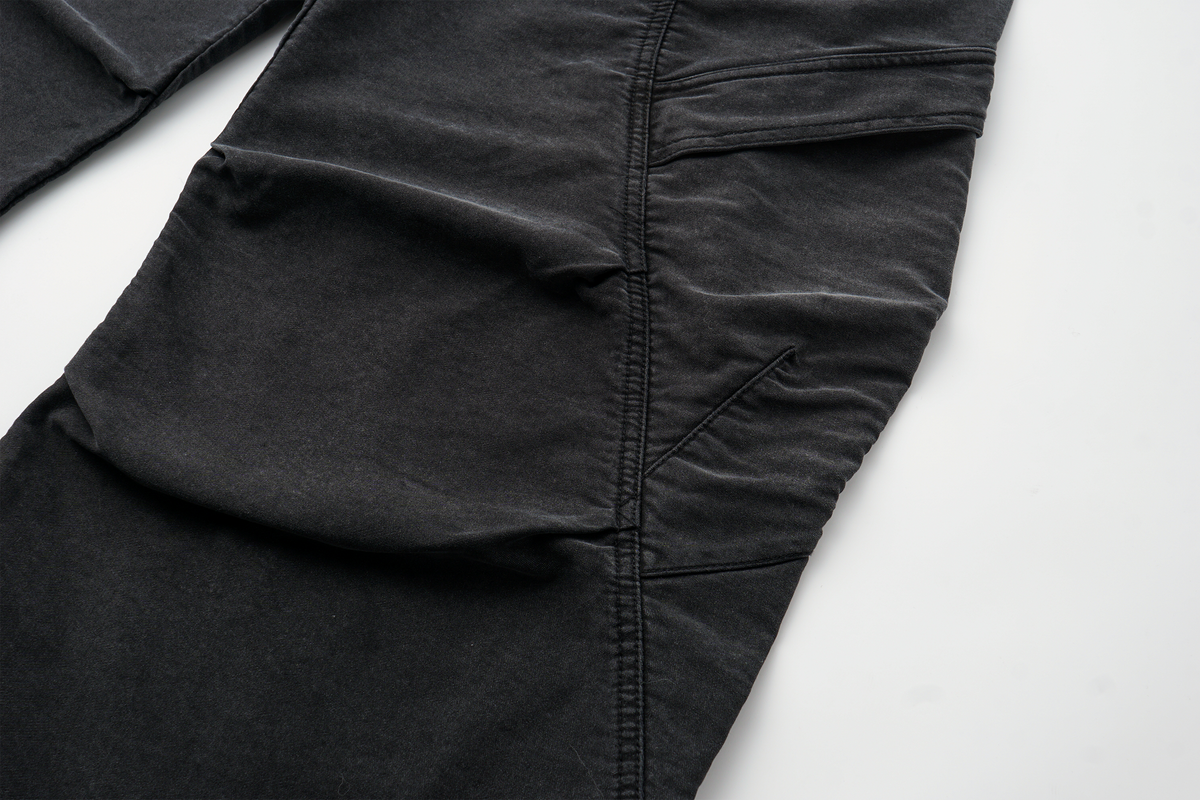 AVINMADE Contrast Curved Spliced Mole-Skin Cargo Trousers