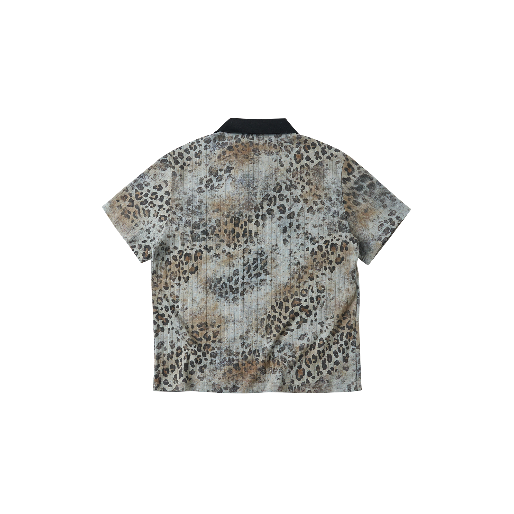 SAVAGEGROWTHWORLD Distressed Digital Leopard Polo Tee, premium urban and streetwear designers apparel on PROJECTISR.com, SAVAGEGROWTHWORLD