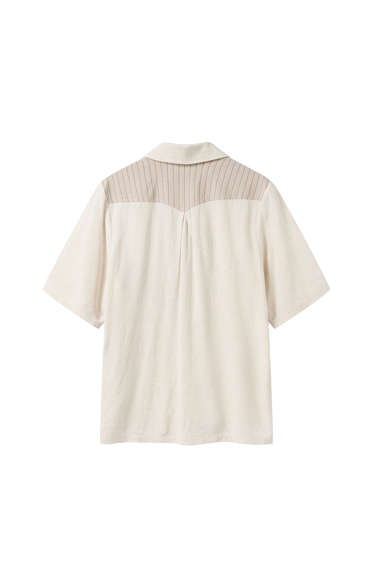 MOITIEDEPETALE Asymmetrical Floral Sketch Linen-Blend Shirt