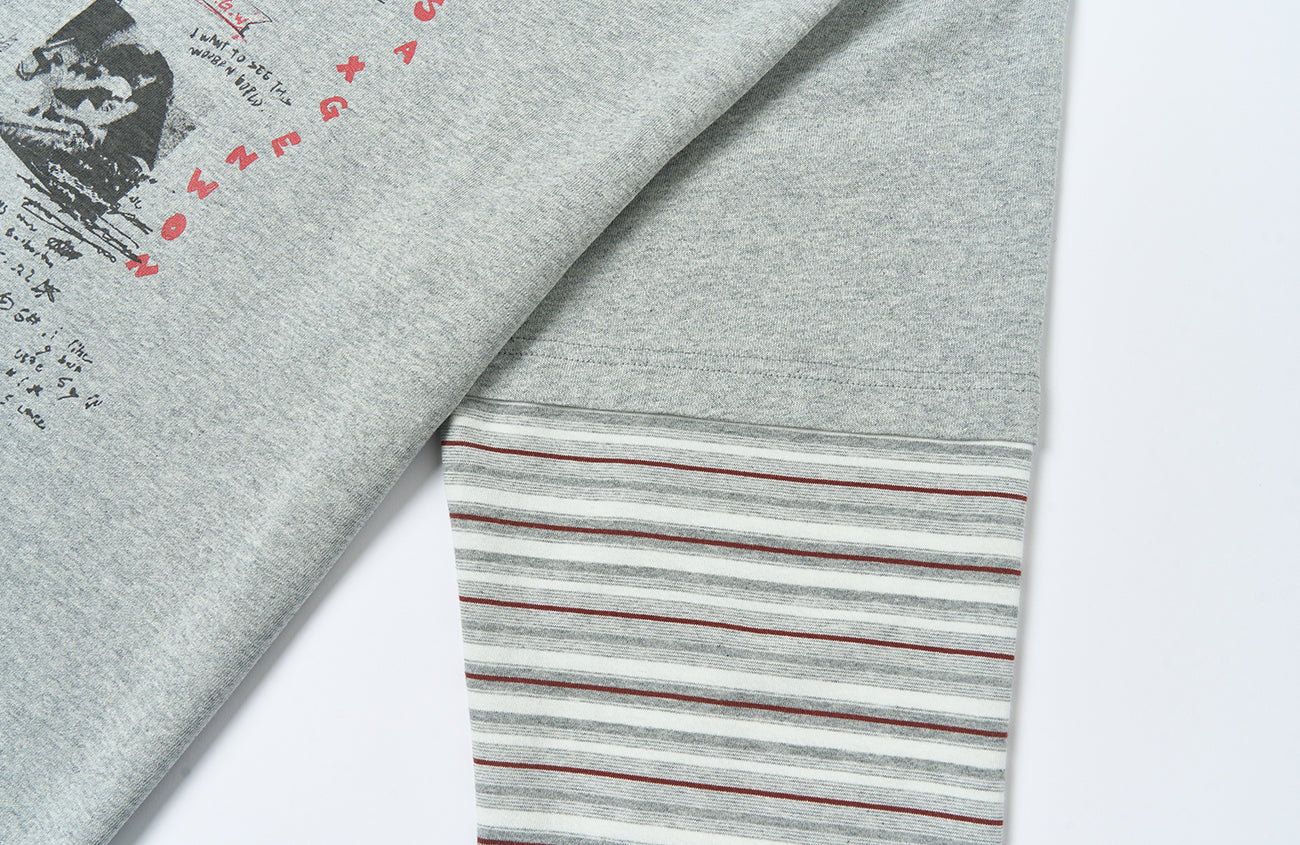 SAVAGEGROWTHWORLD Graffiti Layered Stripe Long Tee, premium urban and streetwear designers apparel on PROJECTISR.com, SAVAGEGROWTHWORLD