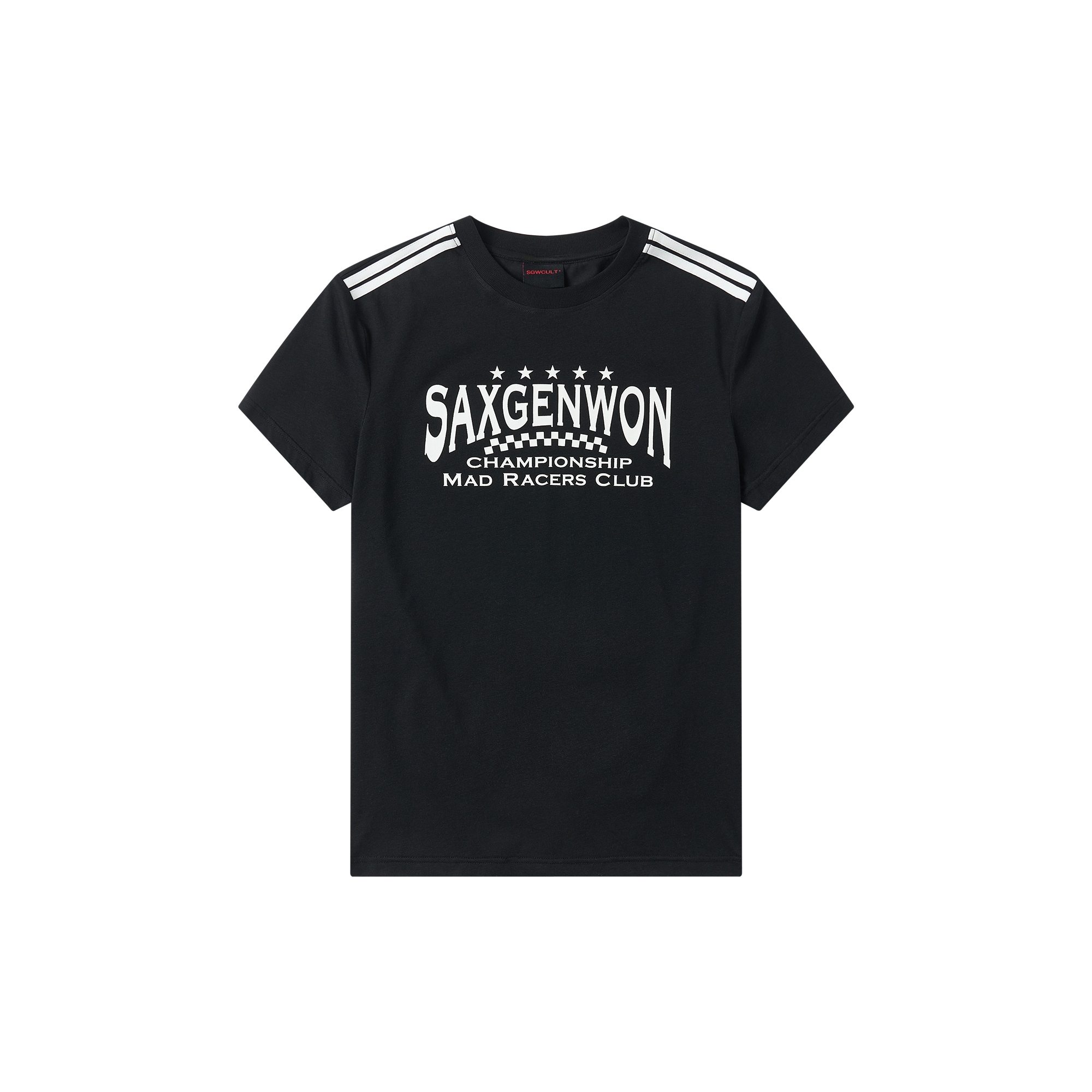 SAVAGEGROWTHWORLD Stripe Graphic Slim-Fit Tee, premium urban and streetwear designers apparel on PROJECTISR.com, SAVAGEGROWTHWORLD