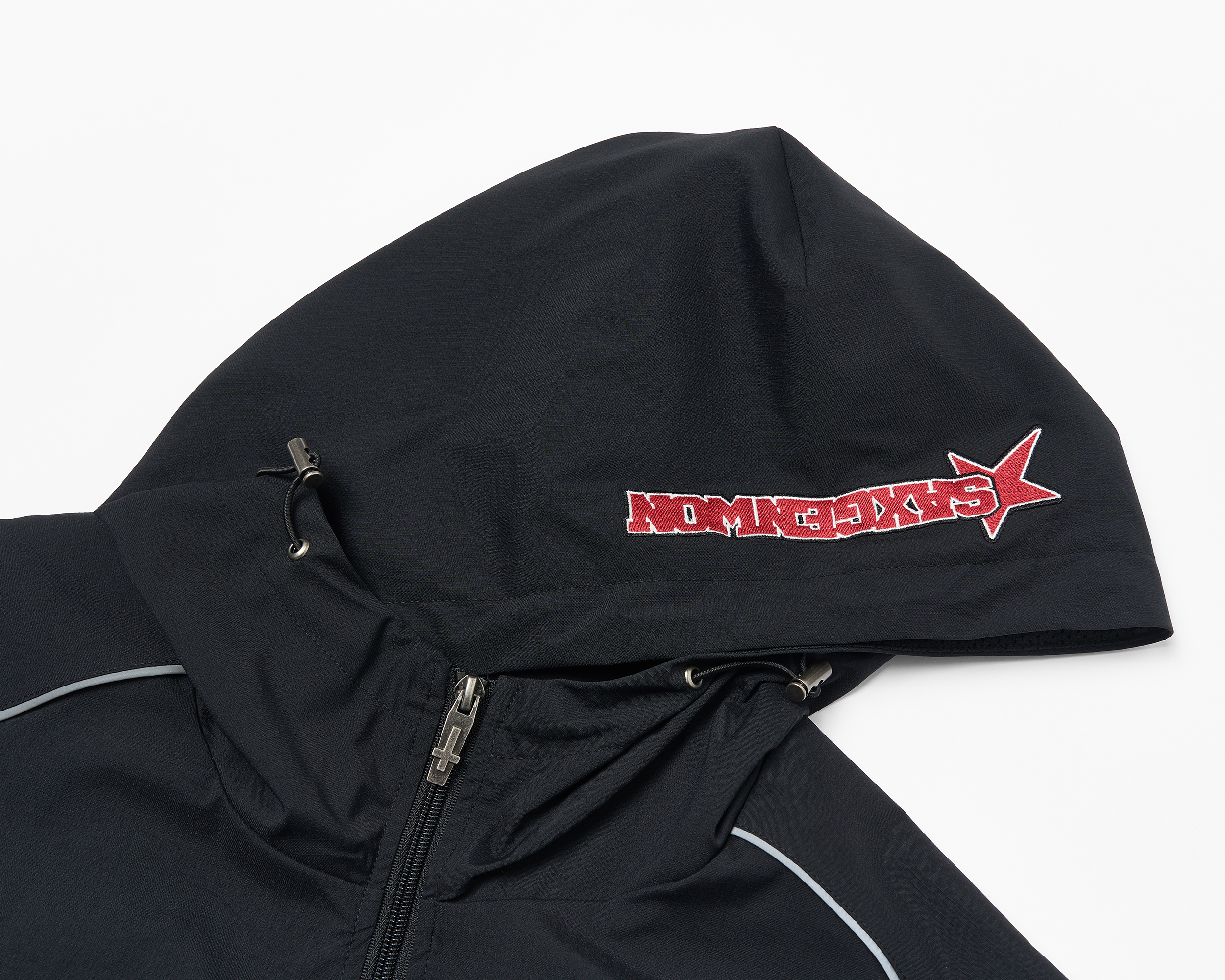 SAVAGEGROWTHWORLD Embroidered Logo Piped Hooded Jacket, premium urban and streetwear designers apparel on PROJECTISR.com, SAVAGEGROWTHWORLD