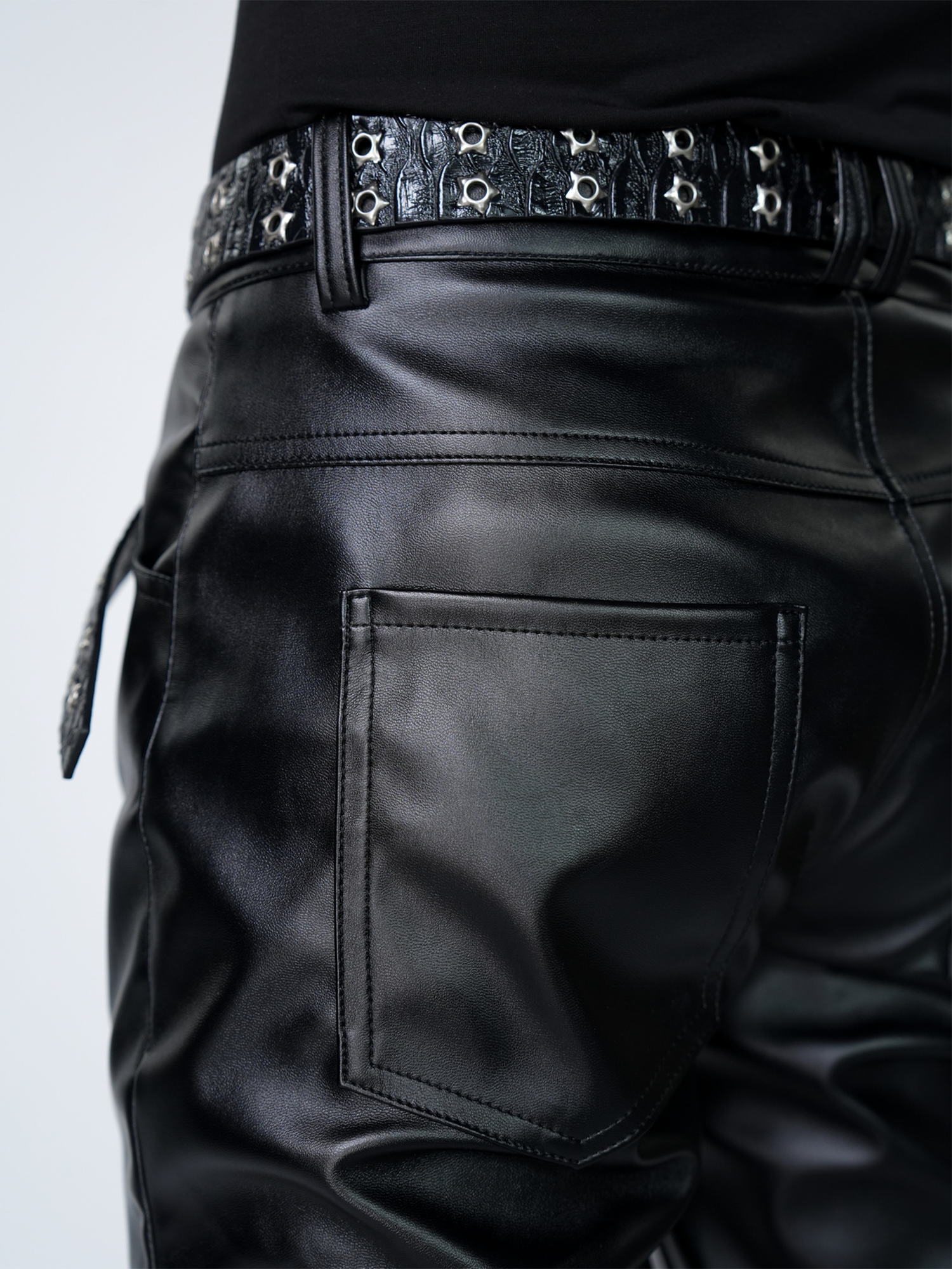 VE2 Detachable Flared Faux Leather Pants