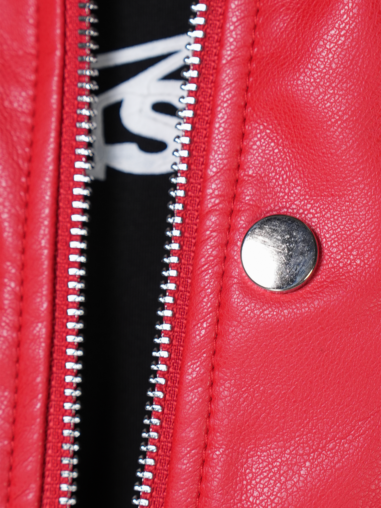 VE2 Contrast Faux Leather Biker Jacket