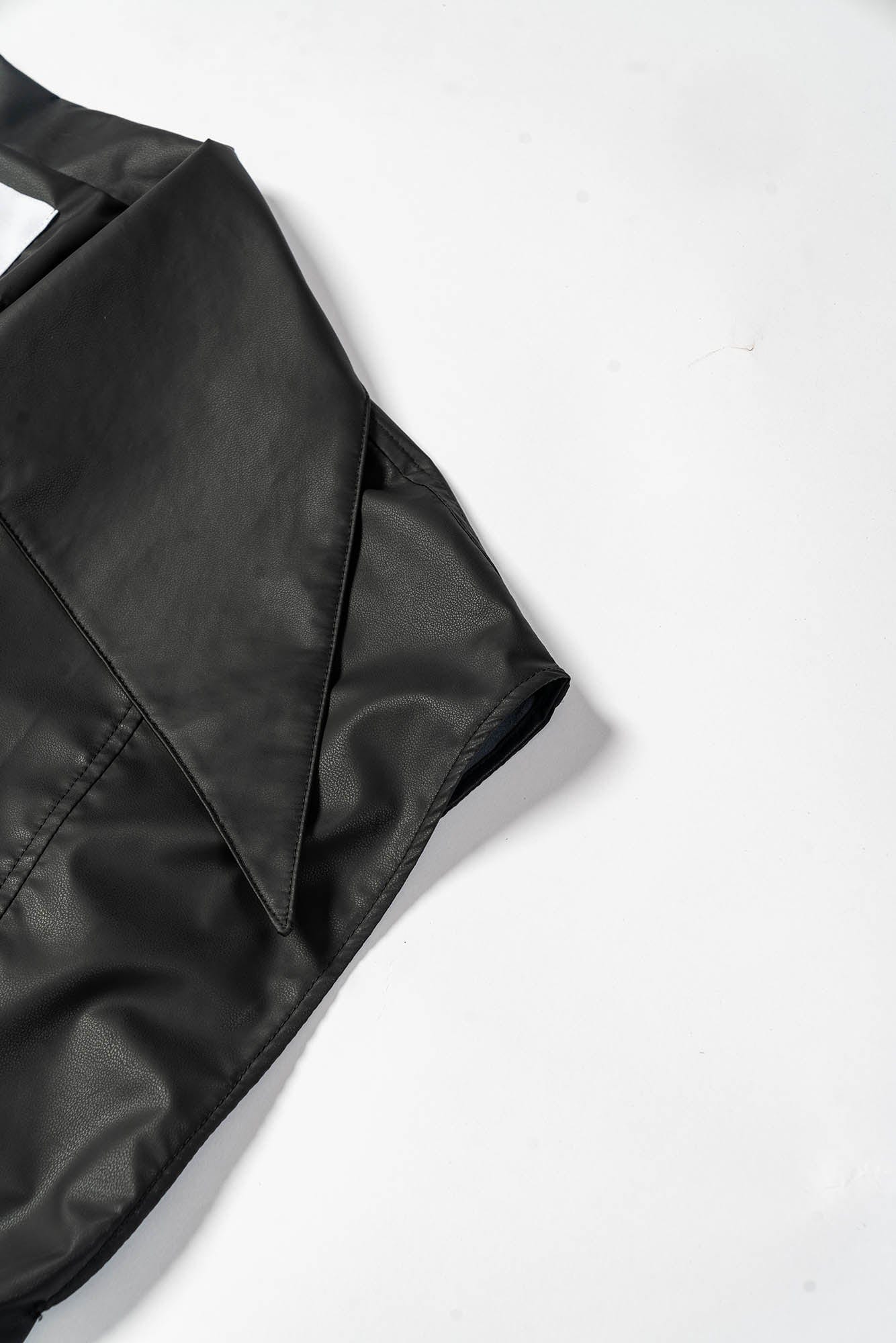KADAKADA Pointed Hem Faux Leather Vest, premium urban and streetwear designers apparel on PROJECTISR.com, KADAKADA