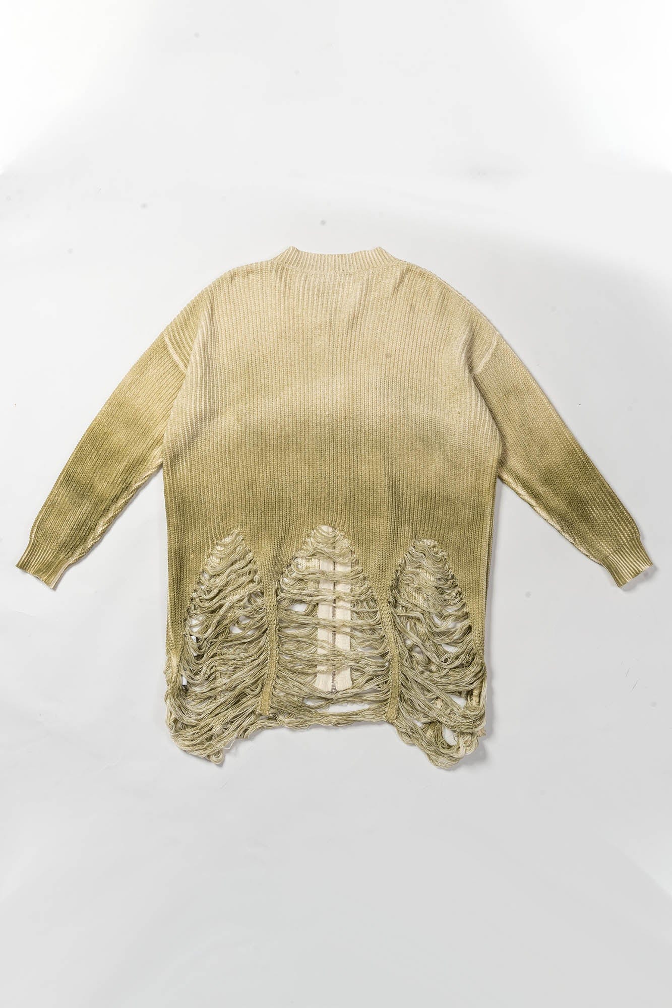 KADAKADA Heavily Distressed Gradient Long Knit Cardigan, premium urban and streetwear designers apparel on PROJECTISR.com, KADAKADA