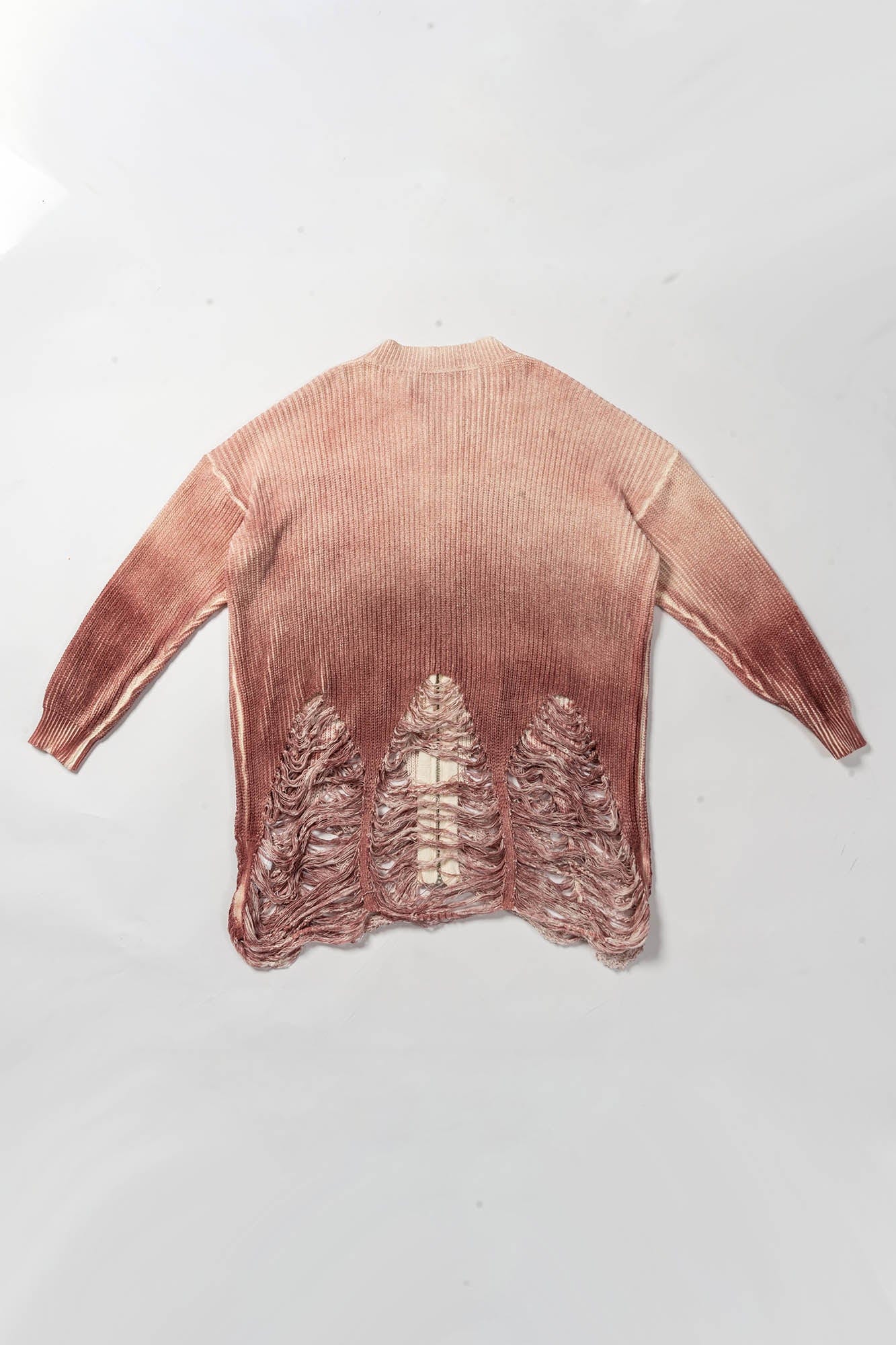 KADAKADA Heavily Distressed Gradient Long Knit Cardigan, premium urban and streetwear designers apparel on PROJECTISR.com, KADAKADA