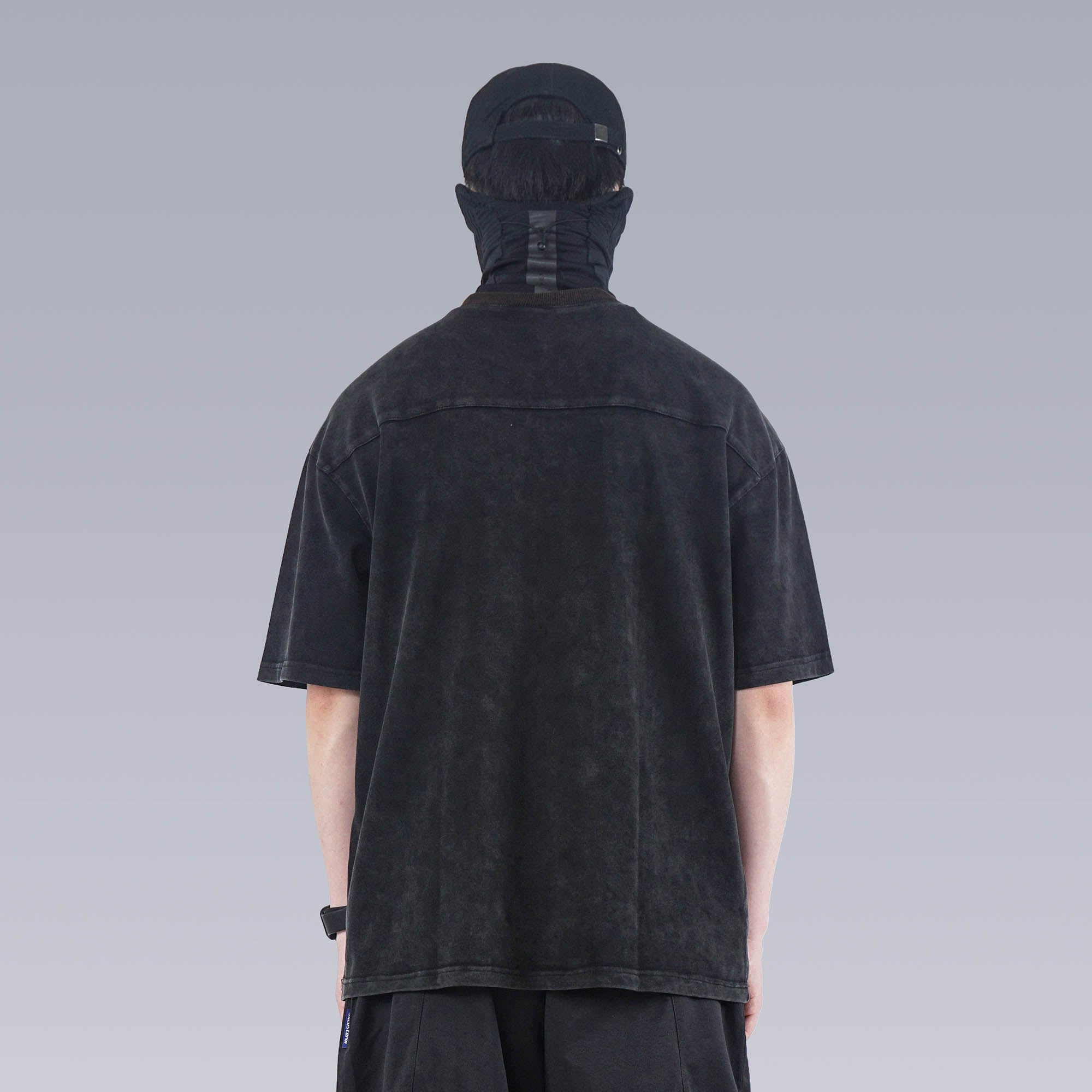 SILENSTORM Washed Paneled Side Pocket T-Shirt, premium urban and streetwear designers apparel on PROJECTISR.com, SILENSTORM