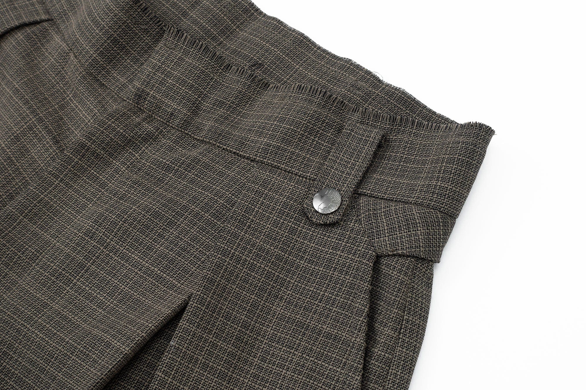 IN EXISTENCE Inverted Pleats Mini Check Wide-Leg Trousers, premium urban and streetwear designers apparel on PROJECTISR.com, IN EXISTENCE