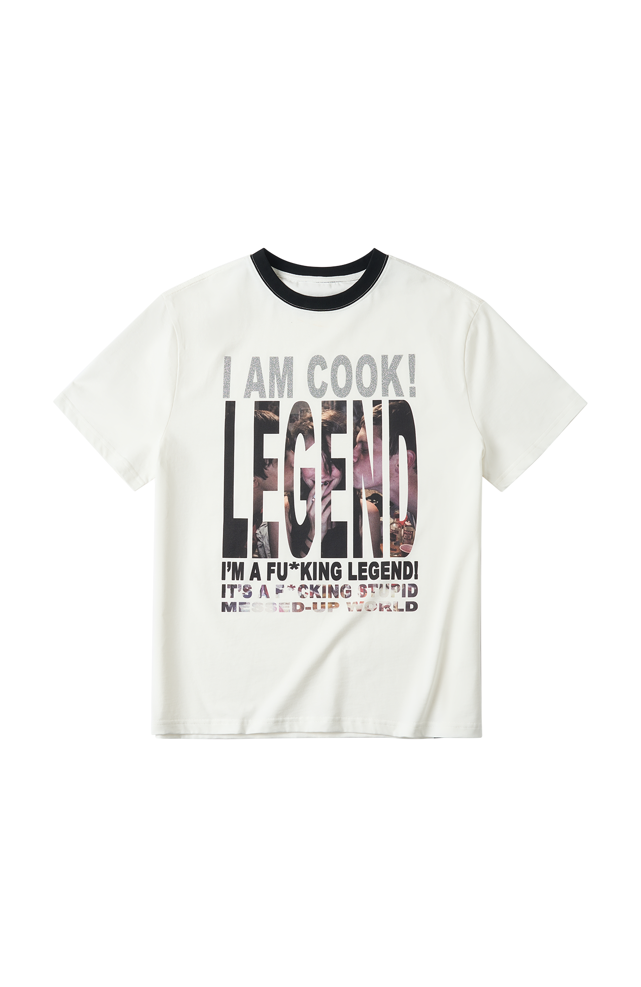 SAVAGEGROWTHWORLD Glitter Slogan Graphic Tee