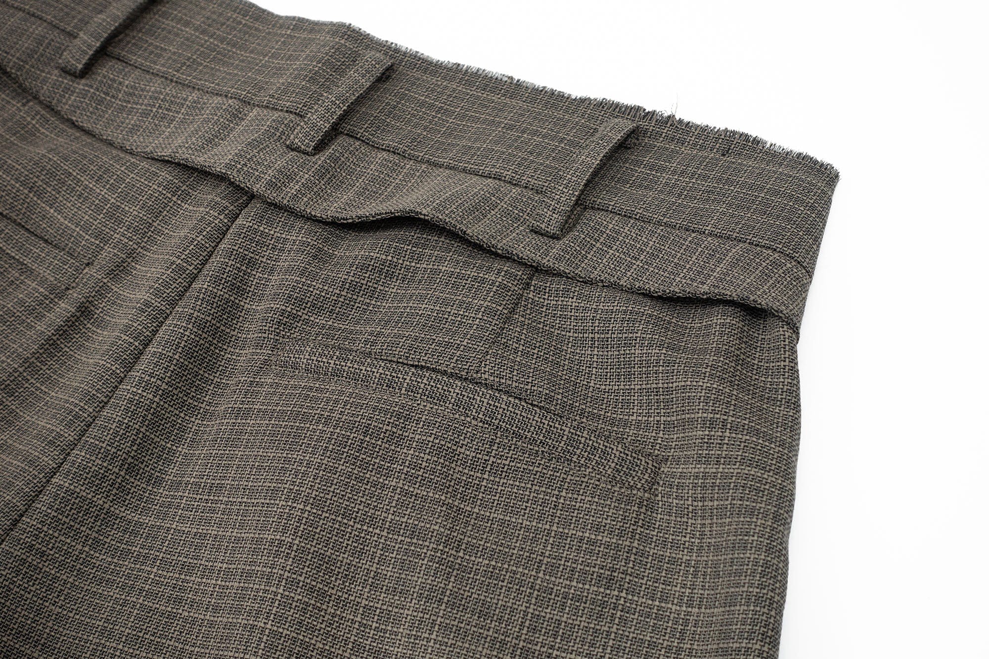 IN EXISTENCE Inverted Pleats Mini Check Wide-Leg Trousers, premium urban and streetwear designers apparel on PROJECTISR.com, IN EXISTENCE