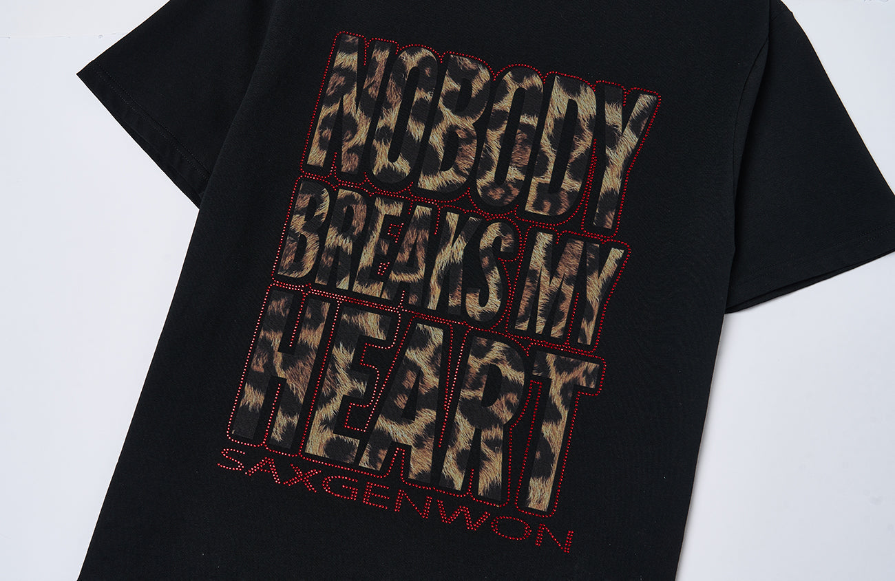 SAVAGEGROWTHWORLD Leopard Diamond Graphic T-Shirt