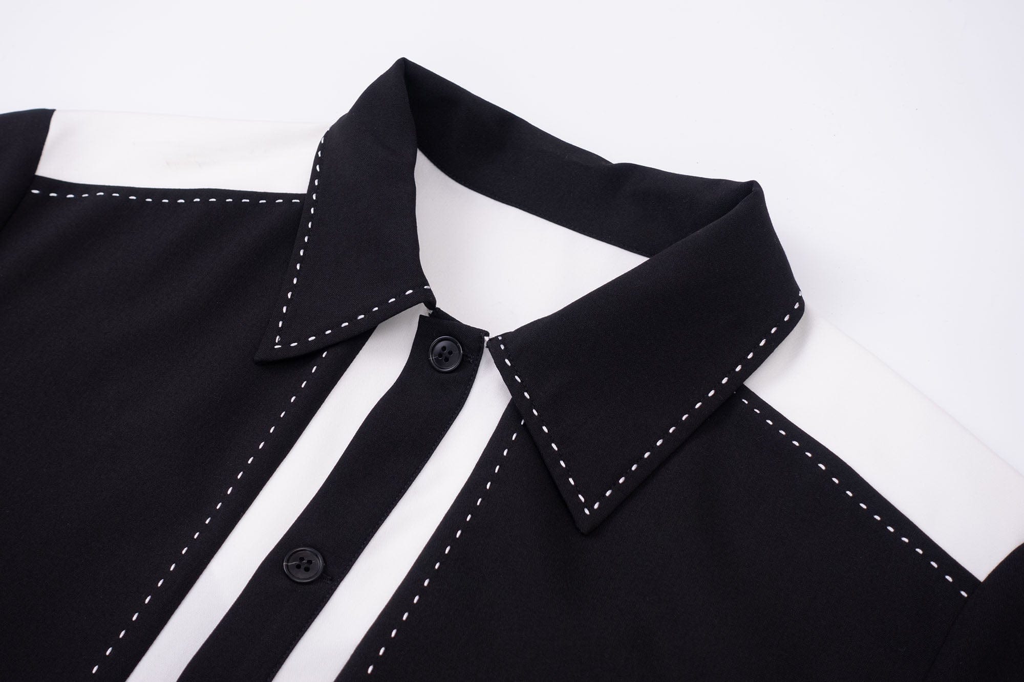 IN EXISTENCE Contrast-Panel Stitch Half Shirt, premium urban and streetwear designers apparel on PROJECTISR.com, IN EXISTENCE