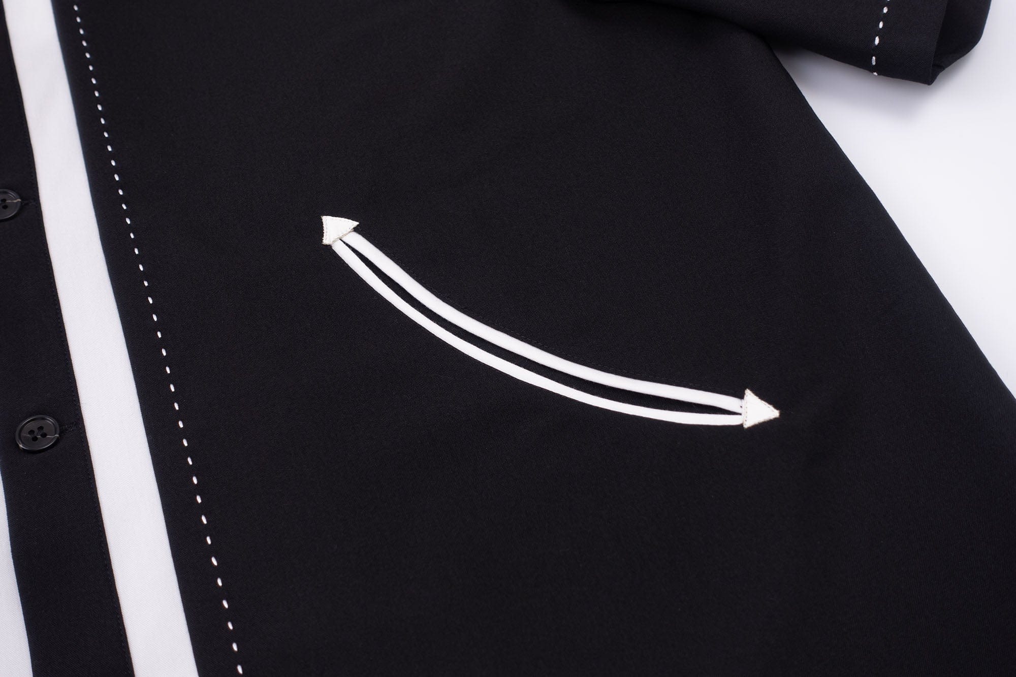 IN EXISTENCE Contrast-Panel Stitch Half Shirt, premium urban and streetwear designers apparel on PROJECTISR.com, IN EXISTENCE