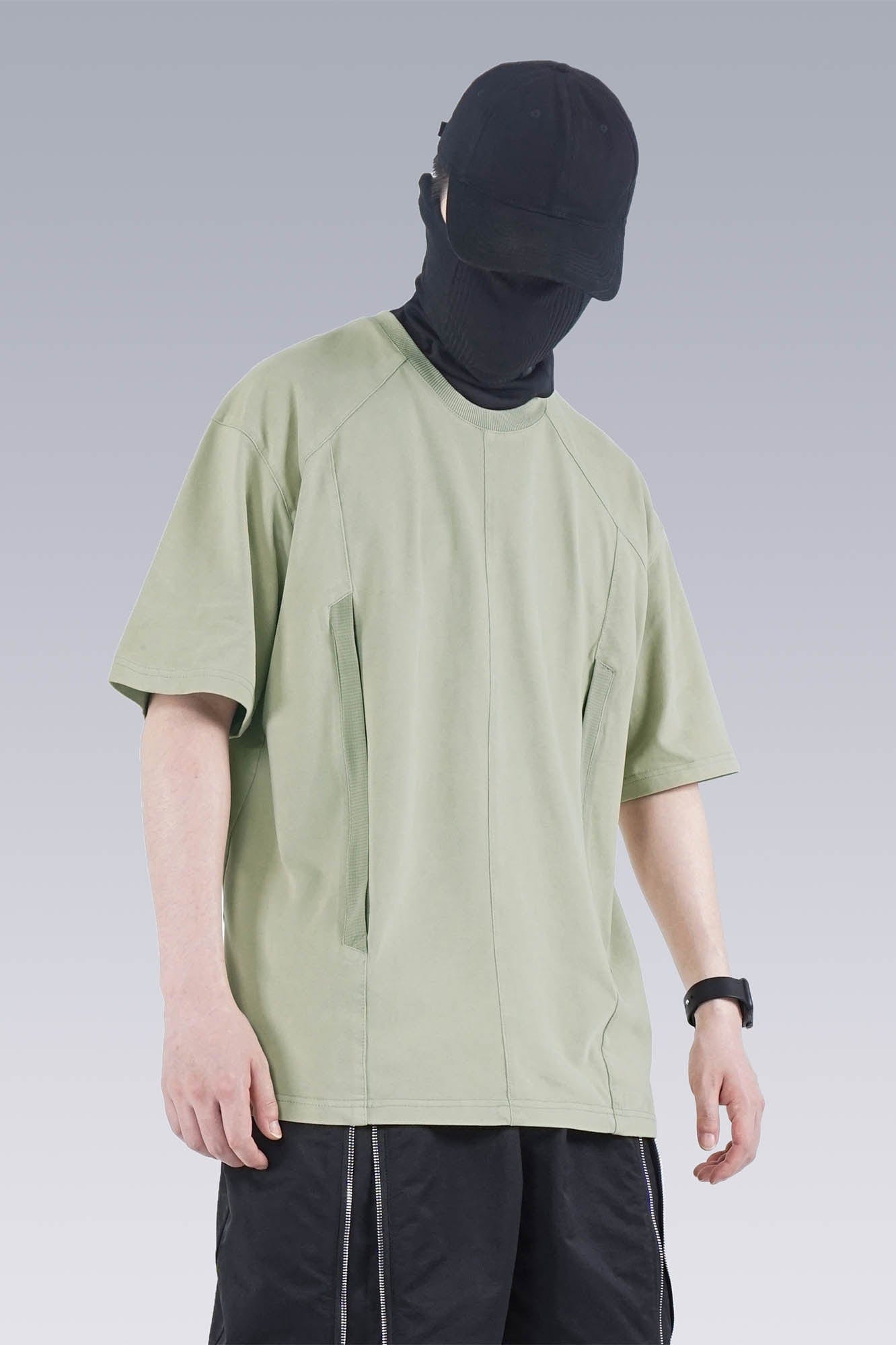 SILENSTORM Washed Paneled Side Pocket T-Shirt, premium urban and streetwear designers apparel on PROJECTISR.com, SILENSTORM