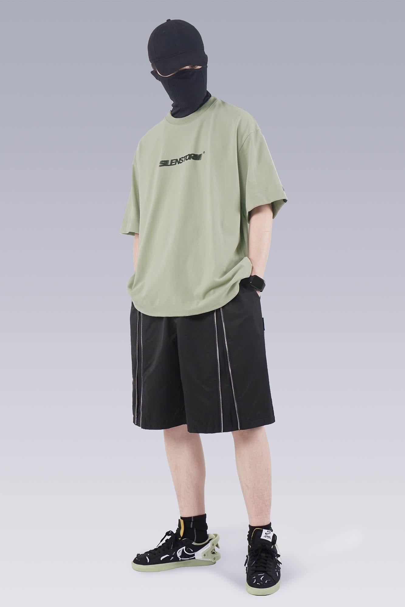SILENSTORM Center-Zip Utility Shorts, premium urban and streetwear designers apparel on PROJECTISR.com, SILENSTORM