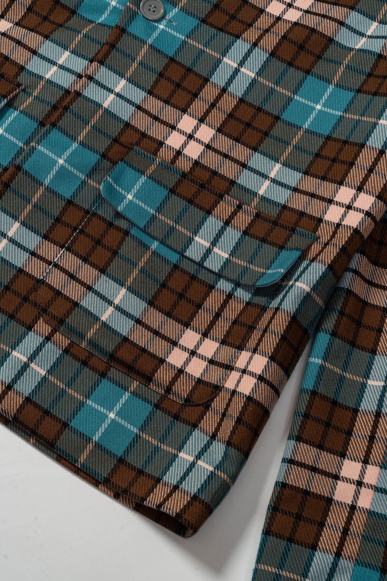KADAKADA Double-Layer Silky Collar Plaid Blazer, premium urban and streetwear designers apparel on PROJECTISR.com, KADAKADA