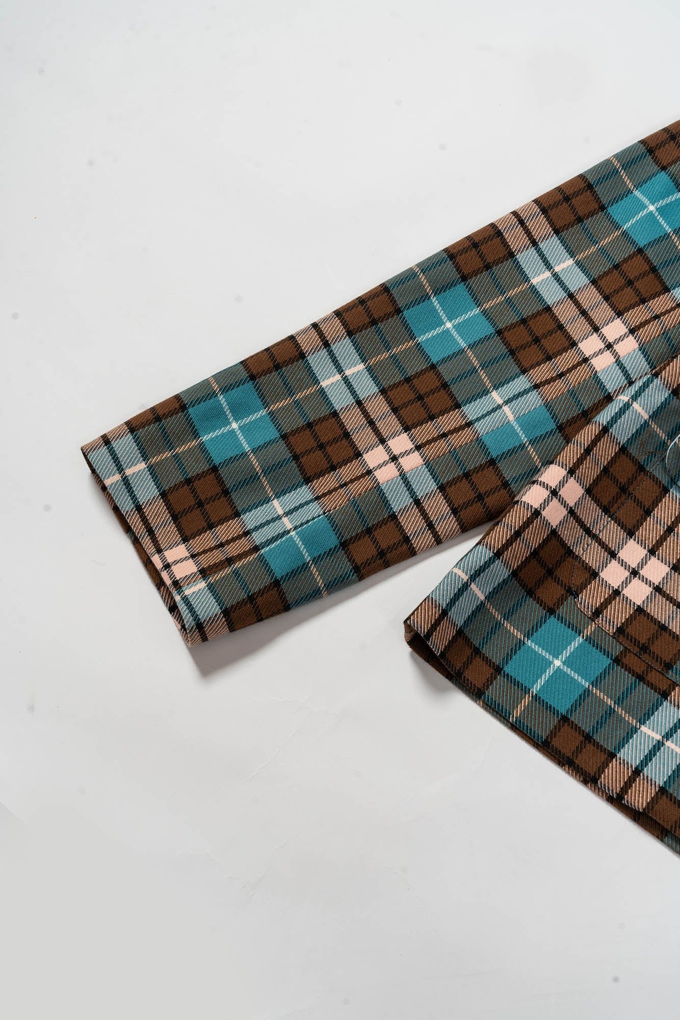 KADAKADA Double-Layer Silky Collar Plaid Blazer, premium urban and streetwear designers apparel on PROJECTISR.com, KADAKADA