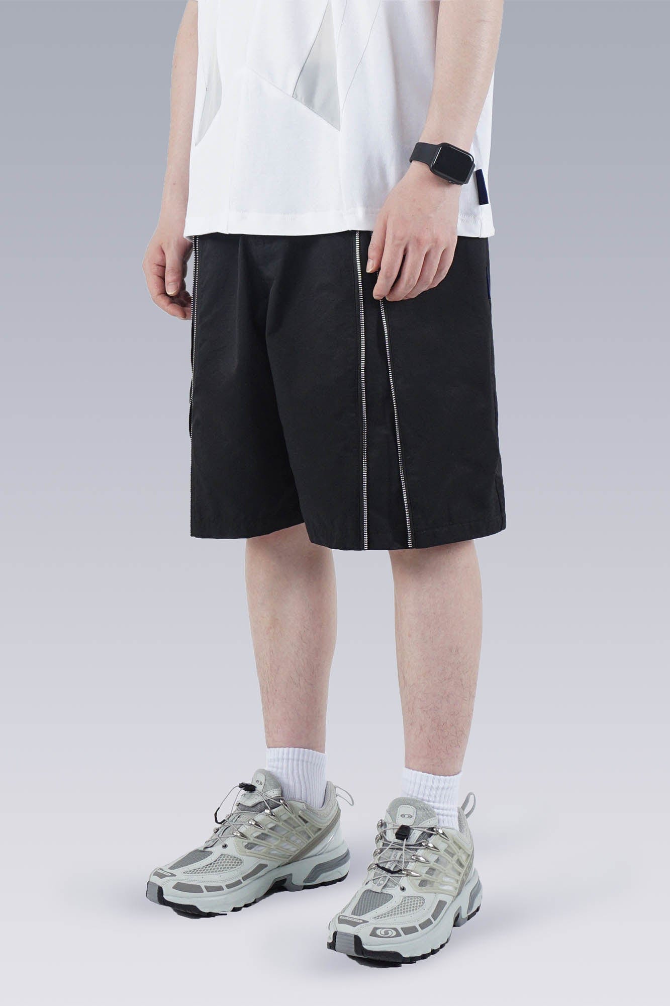 SILENSTORM Center-Zip Utility Shorts, premium urban and streetwear designers apparel on PROJECTISR.com, SILENSTORM