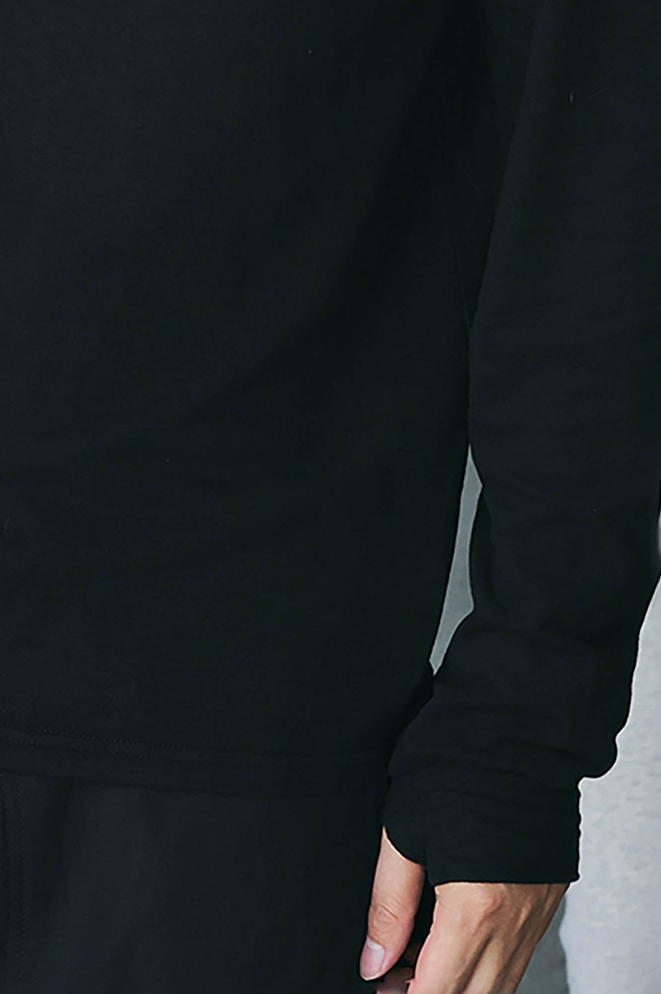 ENSHADOWER Wool Blended Mock Neck Zip-Up L/S Tee, premium urban and streetwear designers apparel on PROJECTISR.com, ENSHADOWER