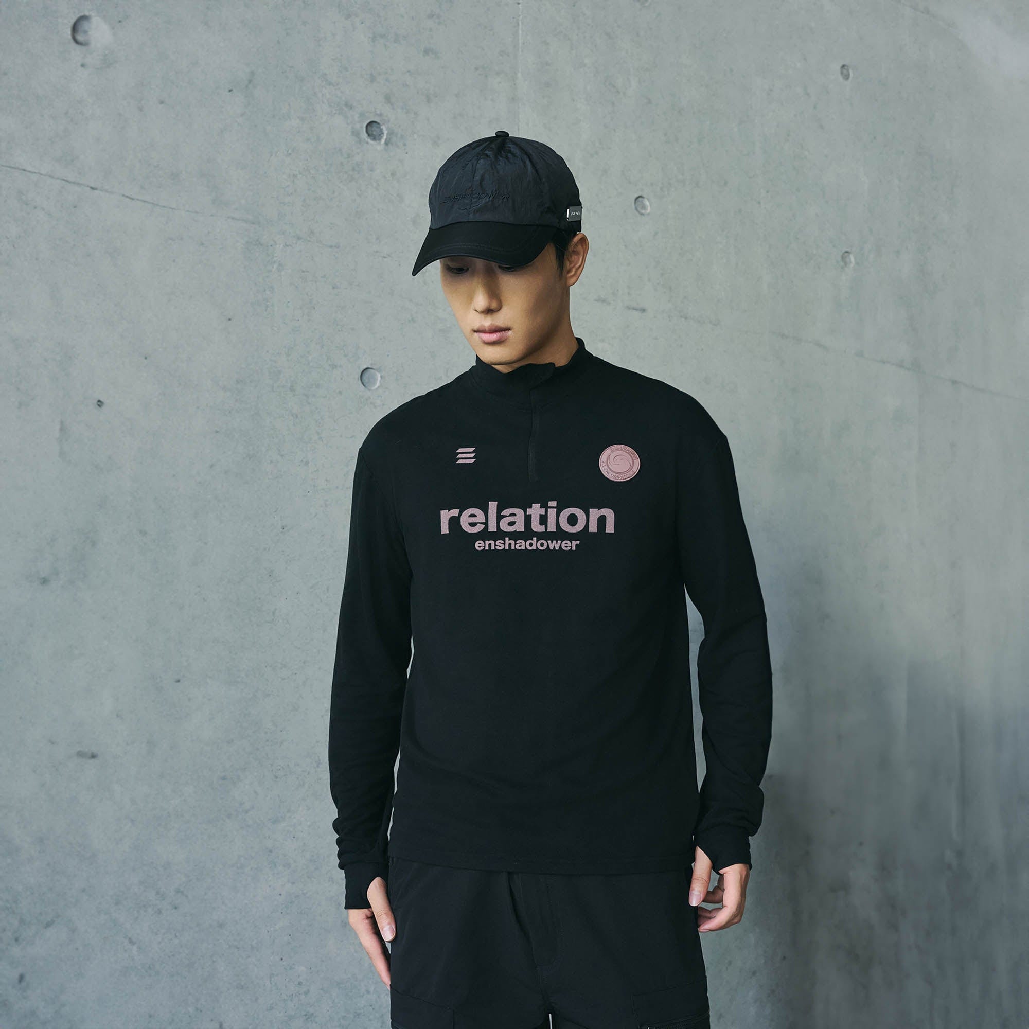 ENSHADOWER Wool Blended Mock Neck Zip-Up L/S Tee, premium urban and streetwear designers apparel on PROJECTISR.com, ENSHADOWER
