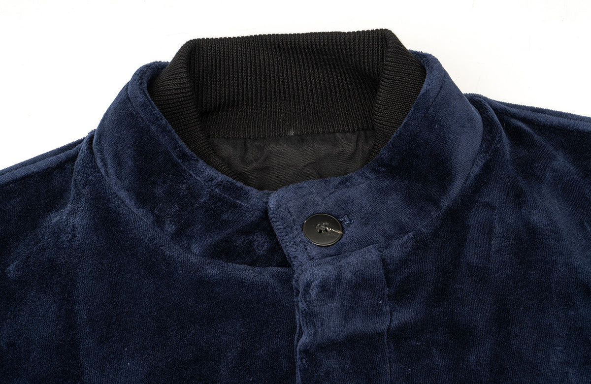 IN EXISTENCE Velvet-Texture Spliced Short Jacket
