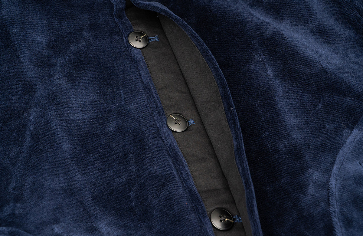 IN EXISTENCE Velvet-Texture Spliced Short Jacket