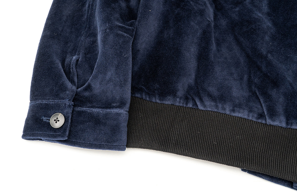 IN EXISTENCE Velvet-Texture Spliced Short Jacket