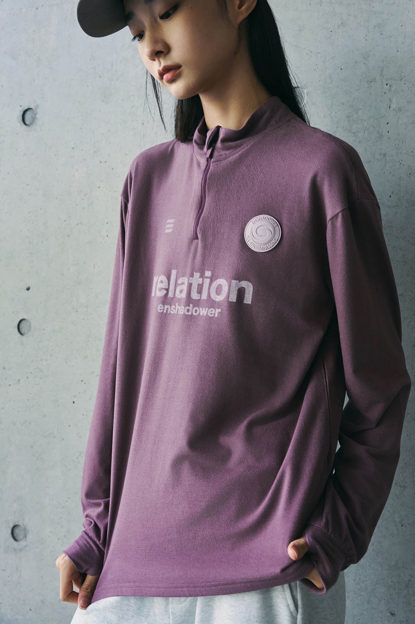 ENSHADOWER Wool Blended Mock Neck Zip-Up L/S Tee, premium urban and streetwear designers apparel on PROJECTISR.com, ENSHADOWER
