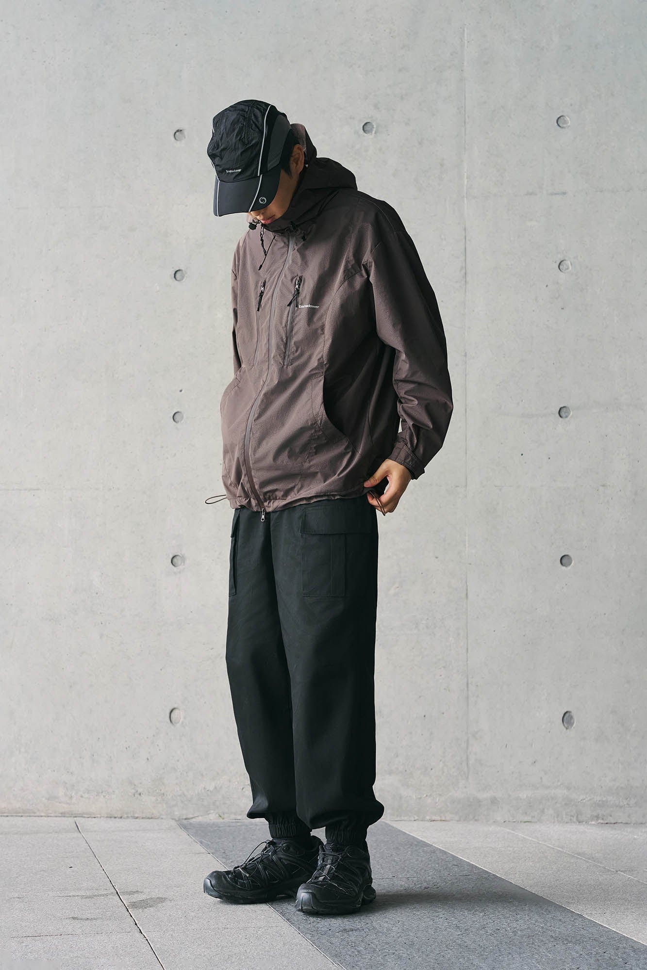 ENSHADOWER Deconstructed Drawstring Zip-Up Windbreaker, premium urban and streetwear designers apparel on PROJECTISR.com, ENSHADOWER