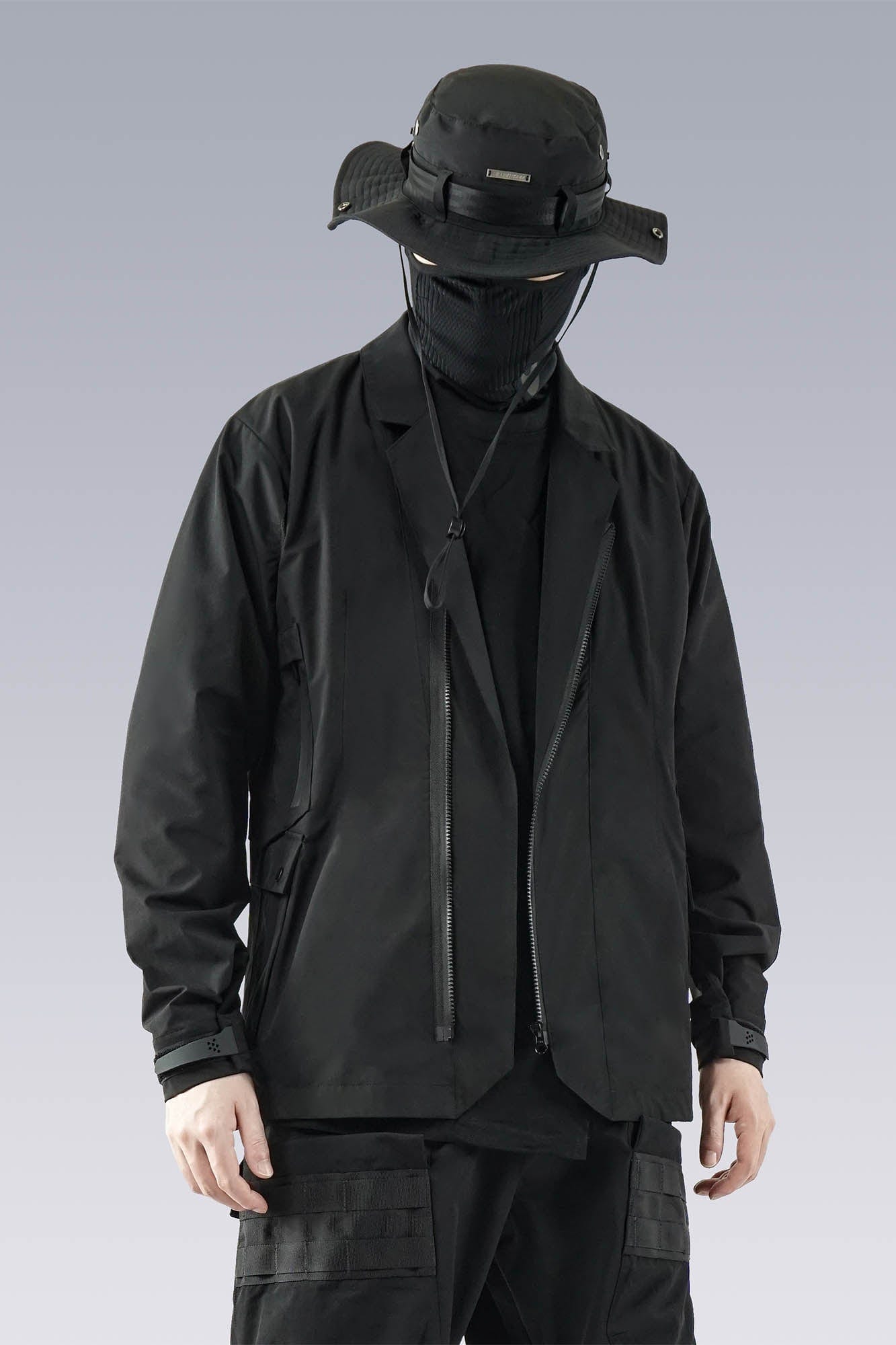 SILENSTORM Multi-Pocket Spliced Utility Blazer, premium urban and streetwear designers apparel on PROJECTISR.com, SILENSTORM