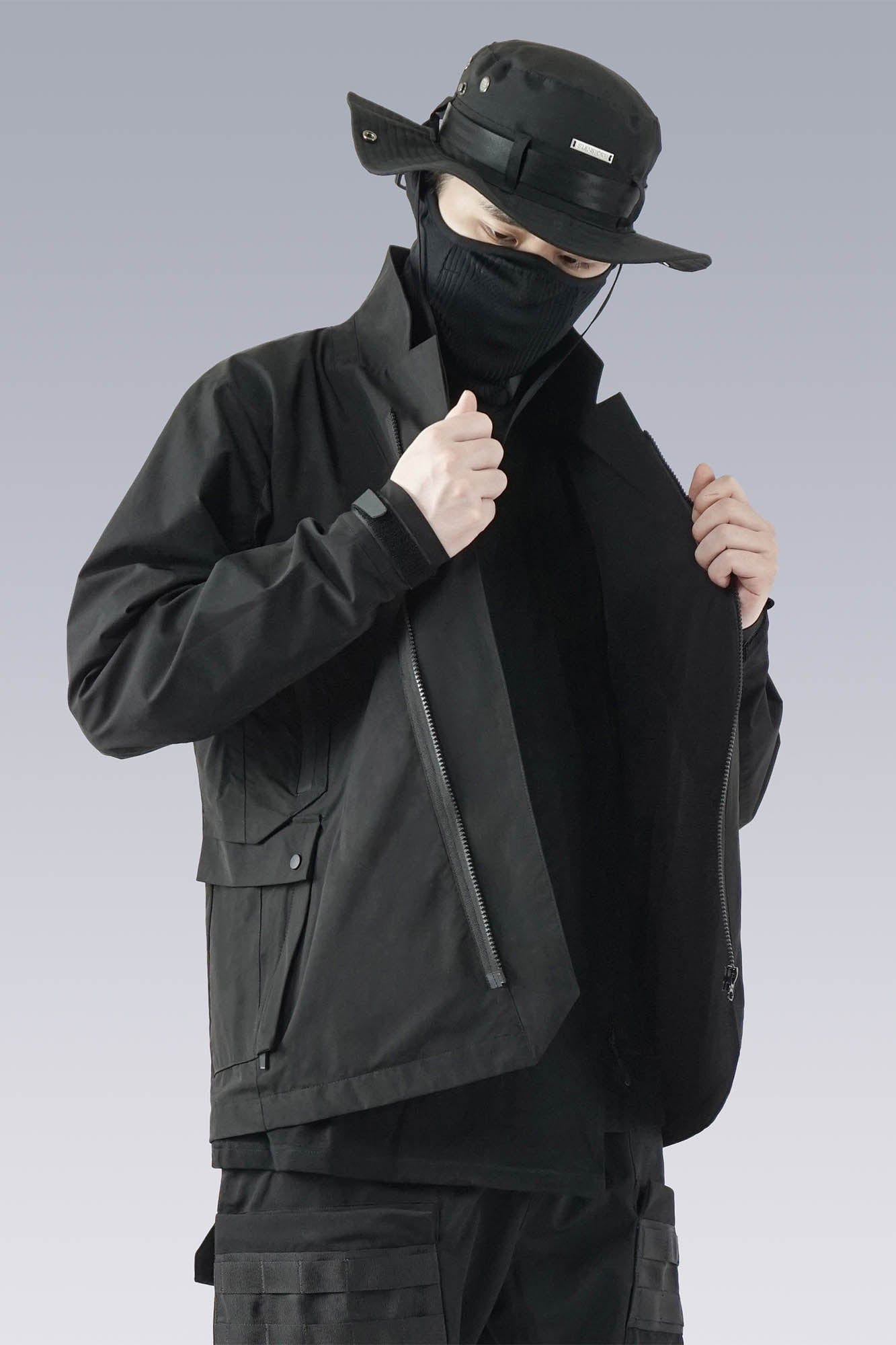 SILENSTORM Multi-Pocket Spliced Utility Blazer, premium urban and streetwear designers apparel on PROJECTISR.com, SILENSTORM