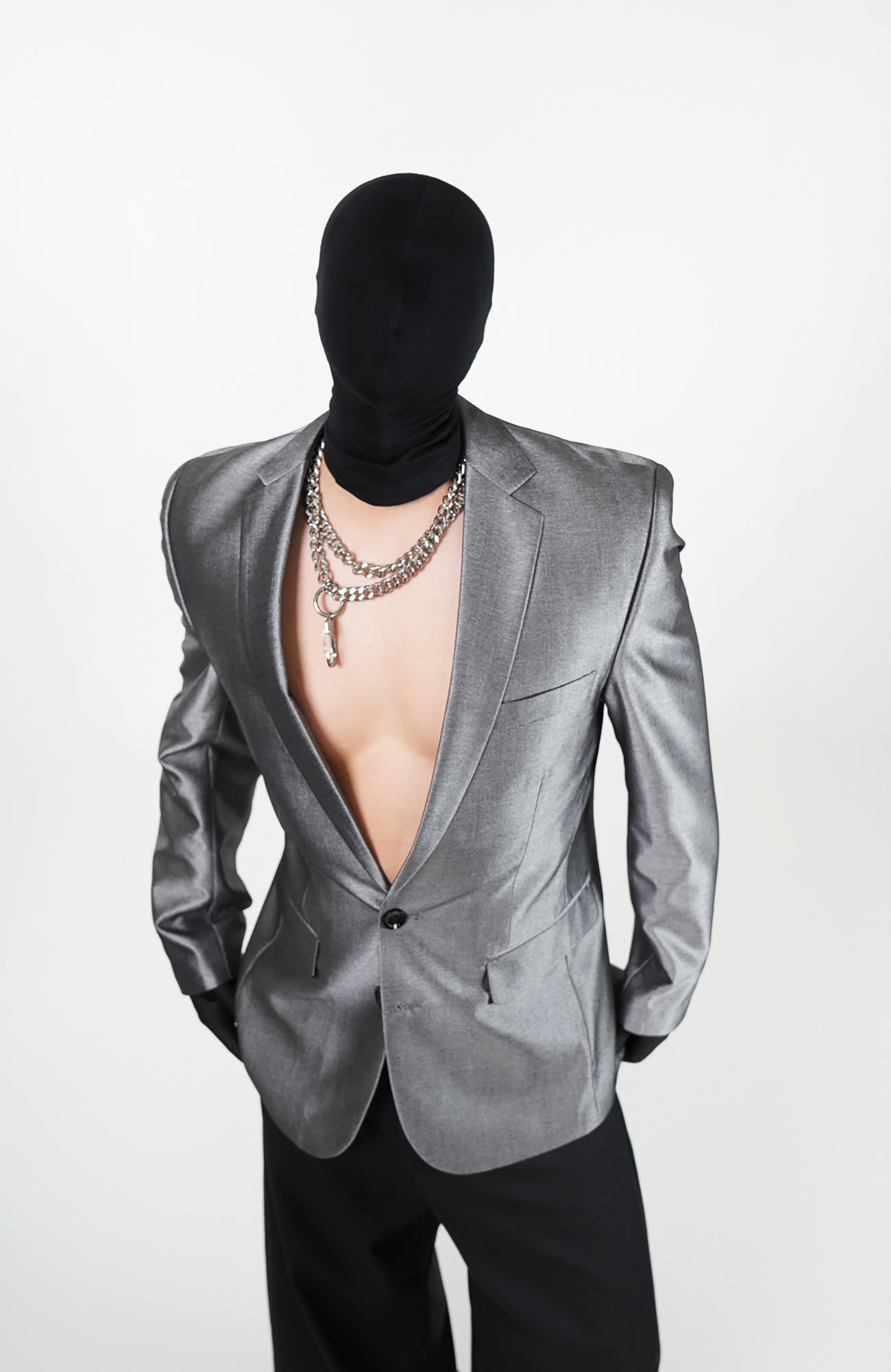 VE2 Metallic Finish Single-Breasted Blazer