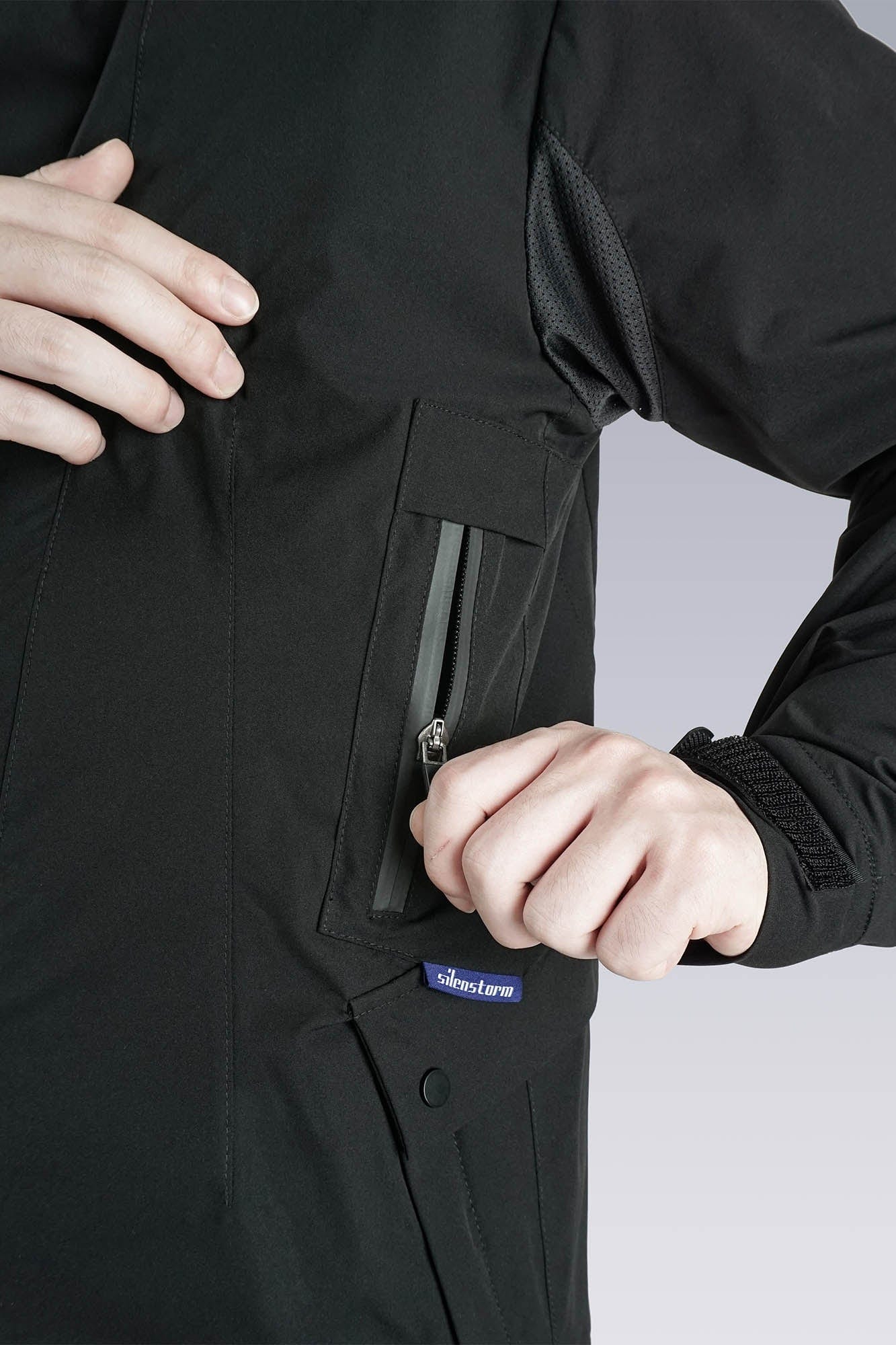 SILENSTORM Multi-Pocket Spliced Utility Blazer, premium urban and streetwear designers apparel on PROJECTISR.com, SILENSTORM