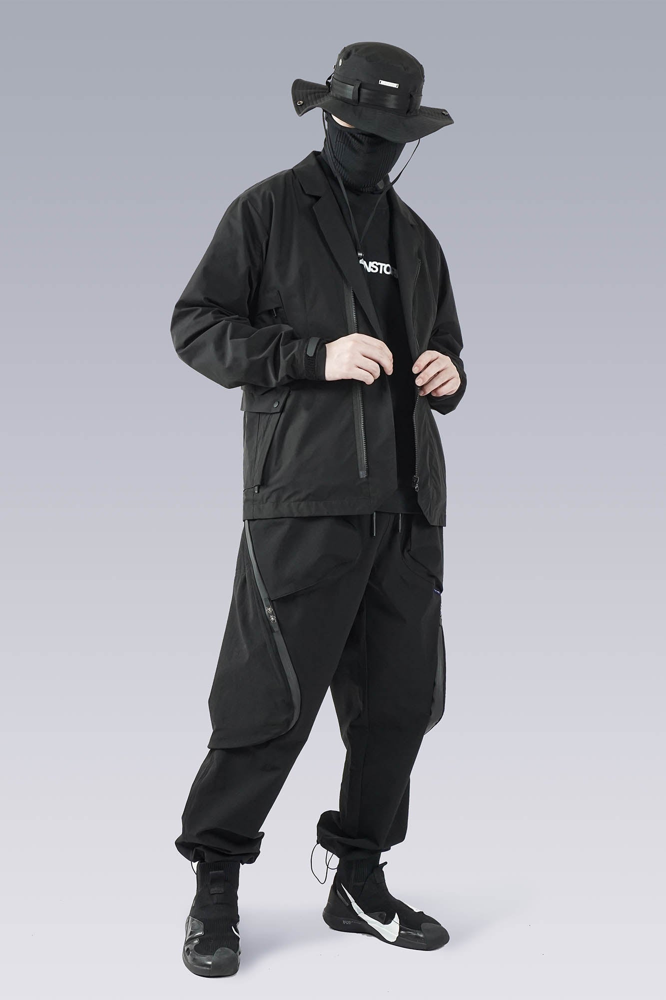 SILENSTORM Multi-Pocket Spliced Utility Blazer, premium urban and streetwear designers apparel on PROJECTISR.com, SILENSTORM